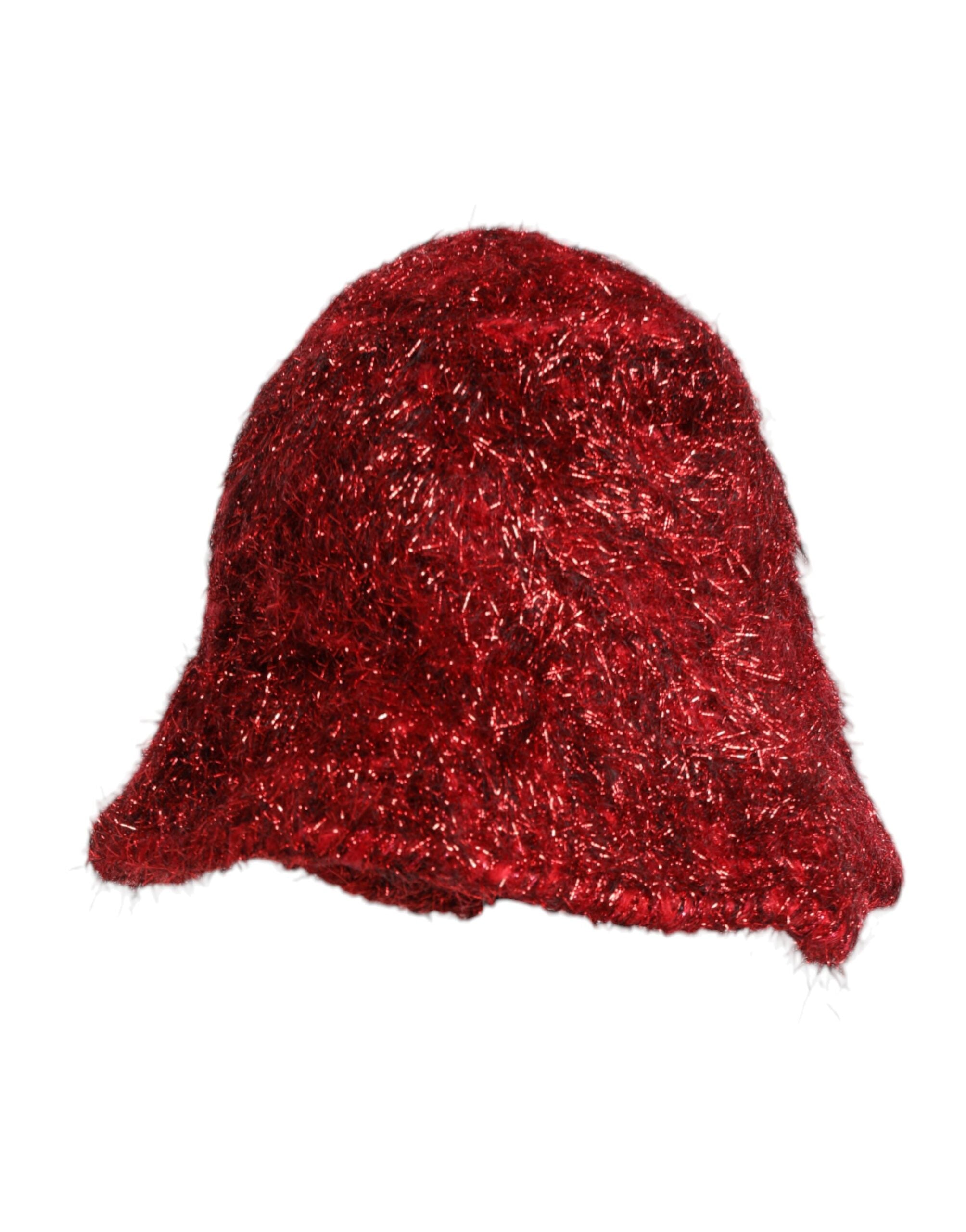 Dolce & Gabbana Red Viscose Tinsel Wide Brim Bucket Hat Dolce & Gabbana