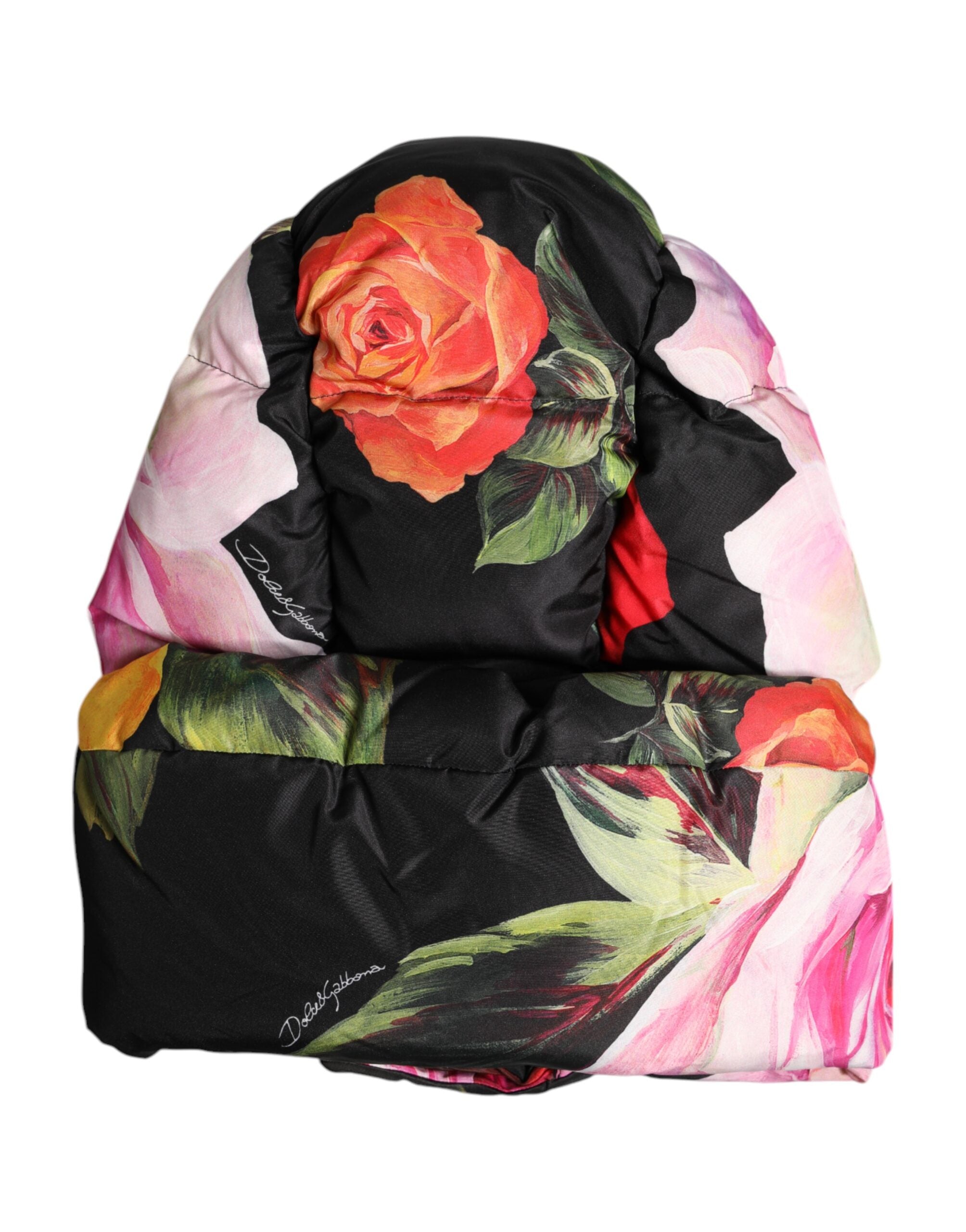 Dolce & Gabbana Black Floral Print Whole Head Wrap Hat Dolce & Gabbana