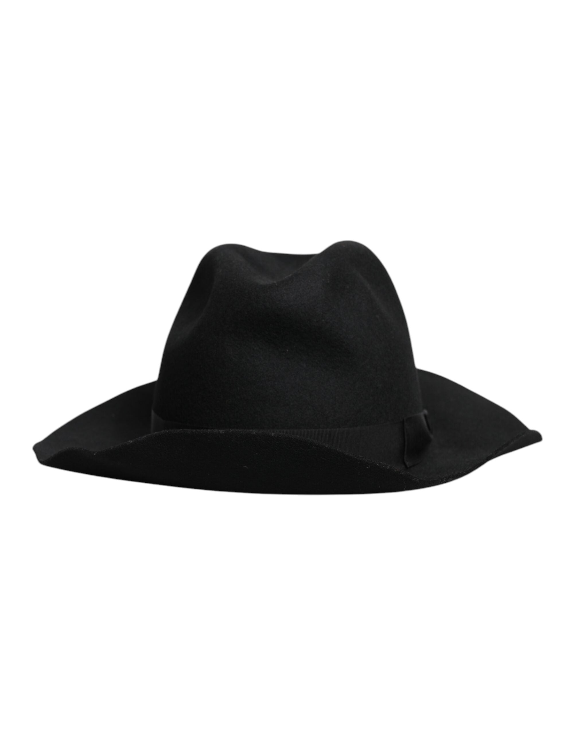 Dolce & Gabbana Black Wide Brim Trilby Fedora Hat Dolce & Gabbana