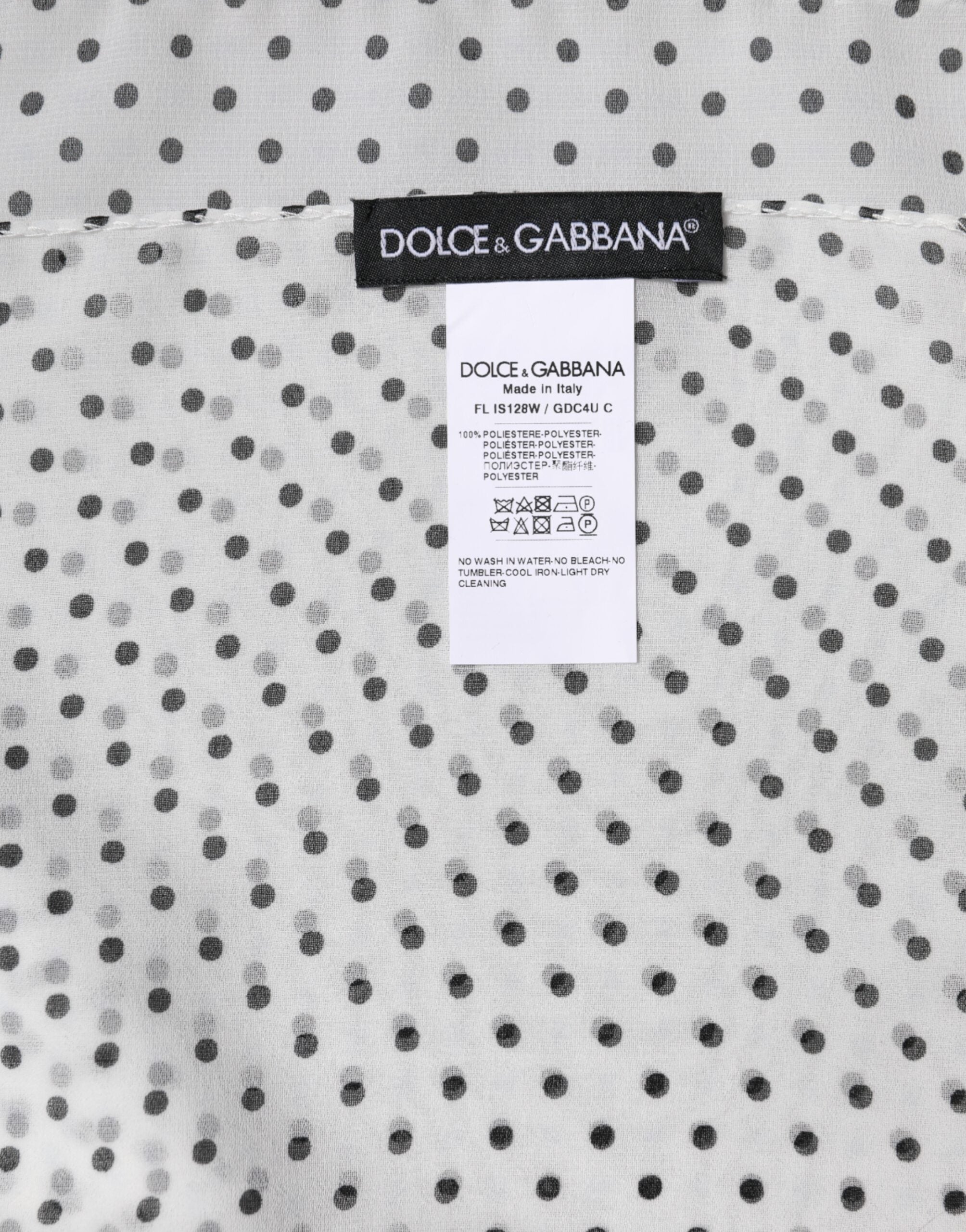 Dolce & Gabbana White Polka Dots Polyester Wrap Shawl Scarf Dolce & Gabbana