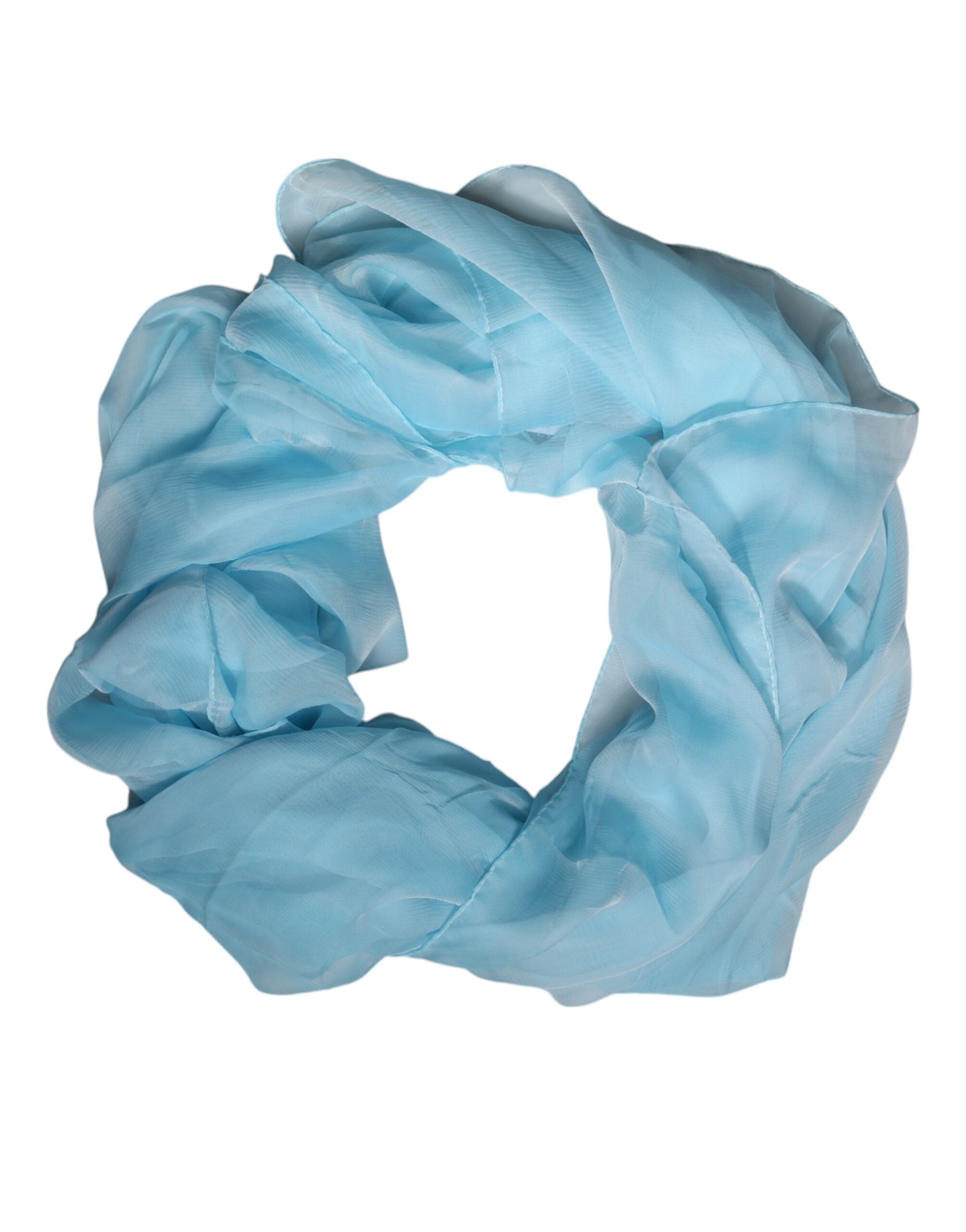 Dolce & Gabbana Light Blue Silk Rectangle Wrap Shawl Scarf Dolce & Gabbana