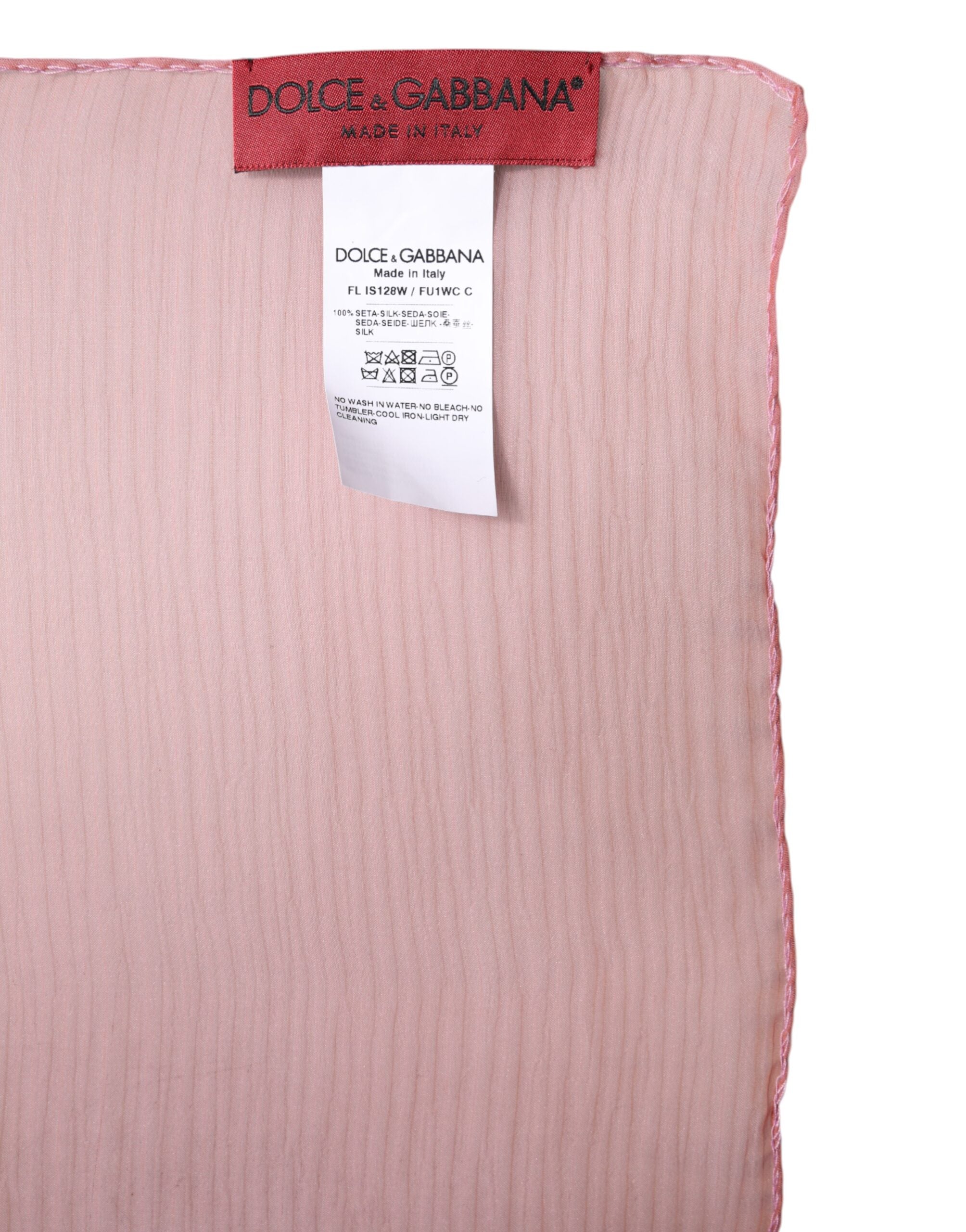 Dolce & Gabbana Pink Silk Rectangle Women Wrap Shawl Scarf Dolce & Gabbana