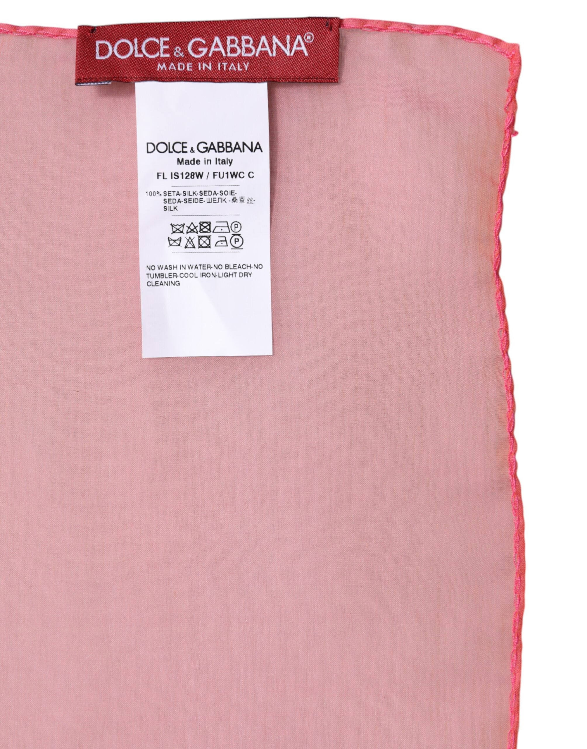 Dolce & Gabbana Pink Silk Rectangle Women Wrap Shawl Scarf Dolce & Gabbana