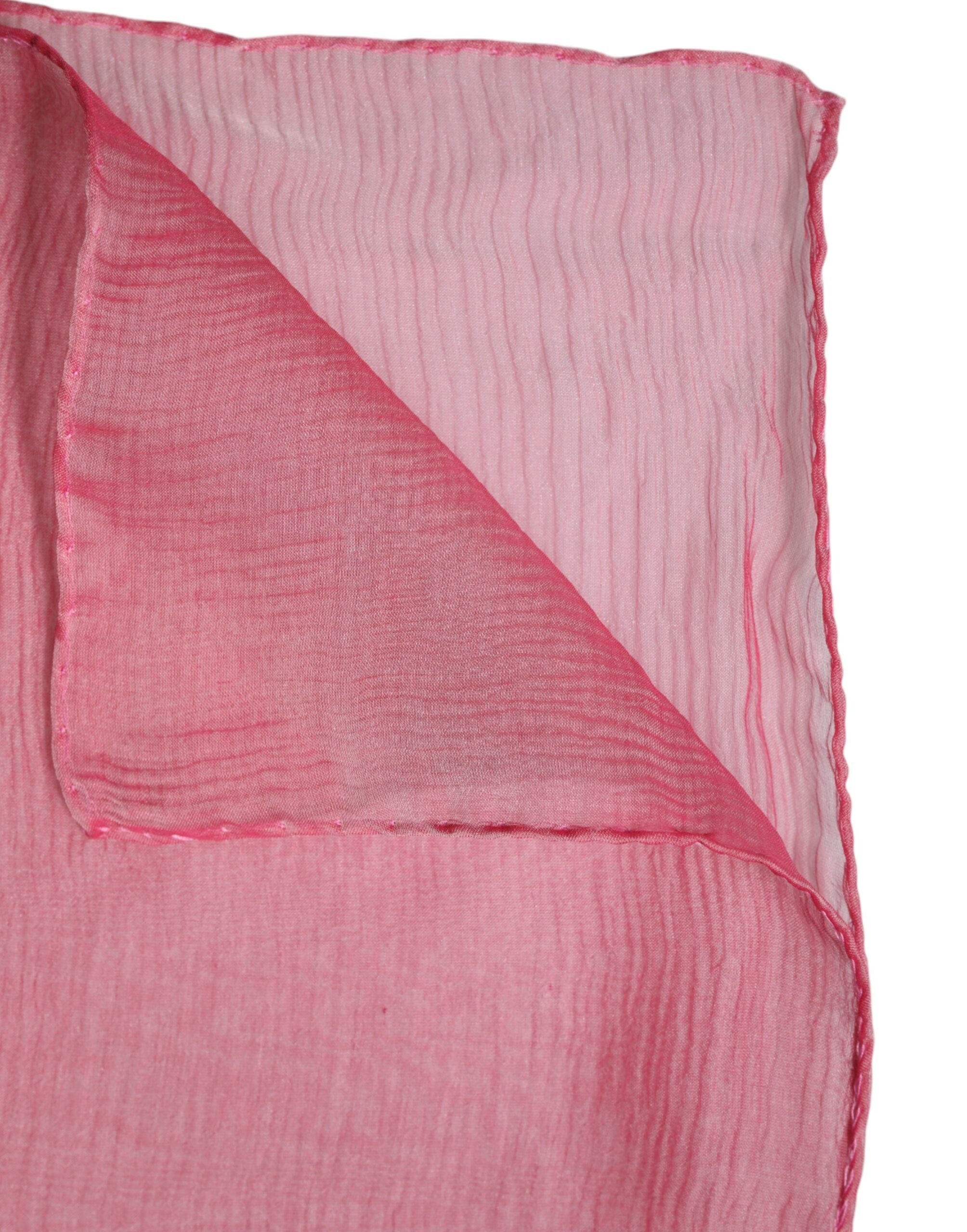 Dolce & Gabbana Pink Silk Rectangle Women Wrap Shawl Scarf Dolce & Gabbana