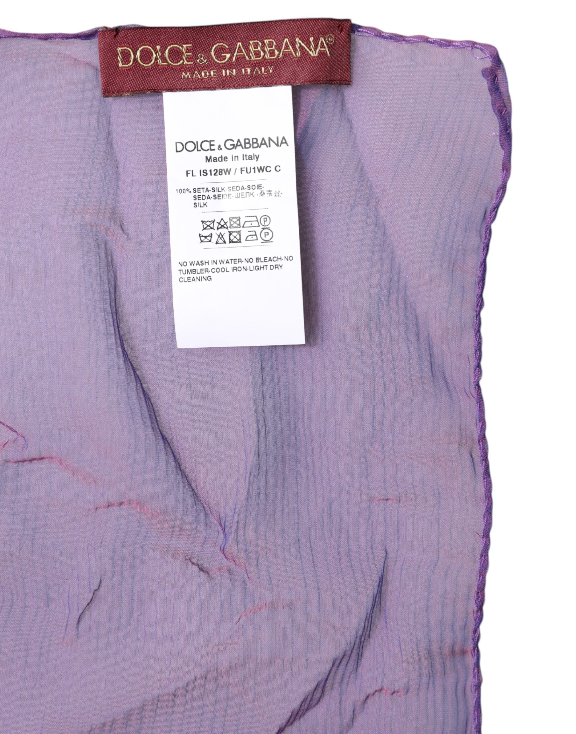 Dolce & Gabbana Purple Silk Rectangle Wrap Shawl Scarf Dolce & Gabbana