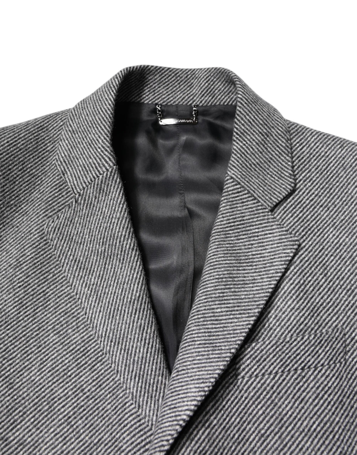 Dolce & Gabbana Gray Wool Single Breasted Trench Coat Jacket