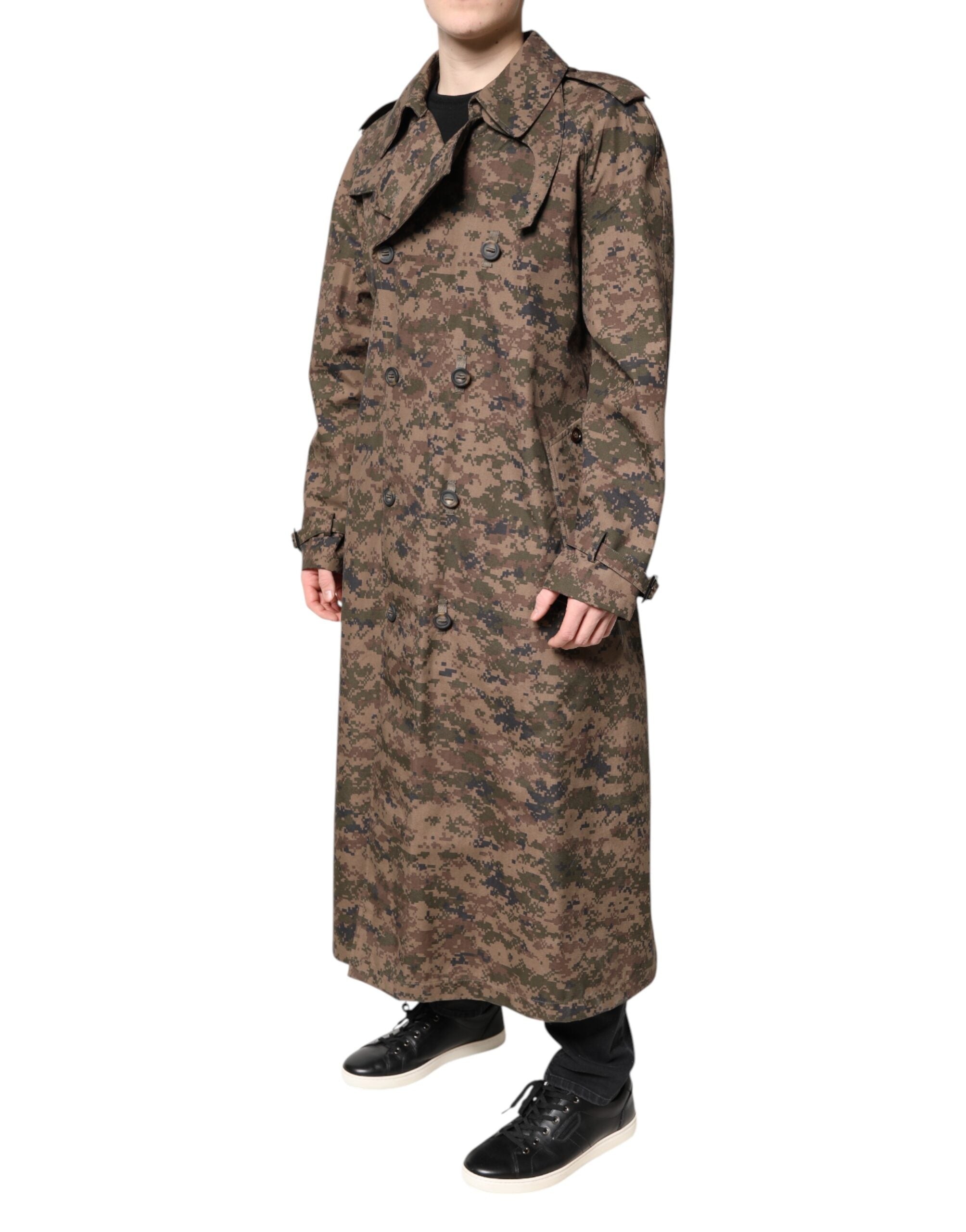 Dolce & Gabbana Multicolor Camouflage Double Breasted Coat Jacket Dolce & Gabbana