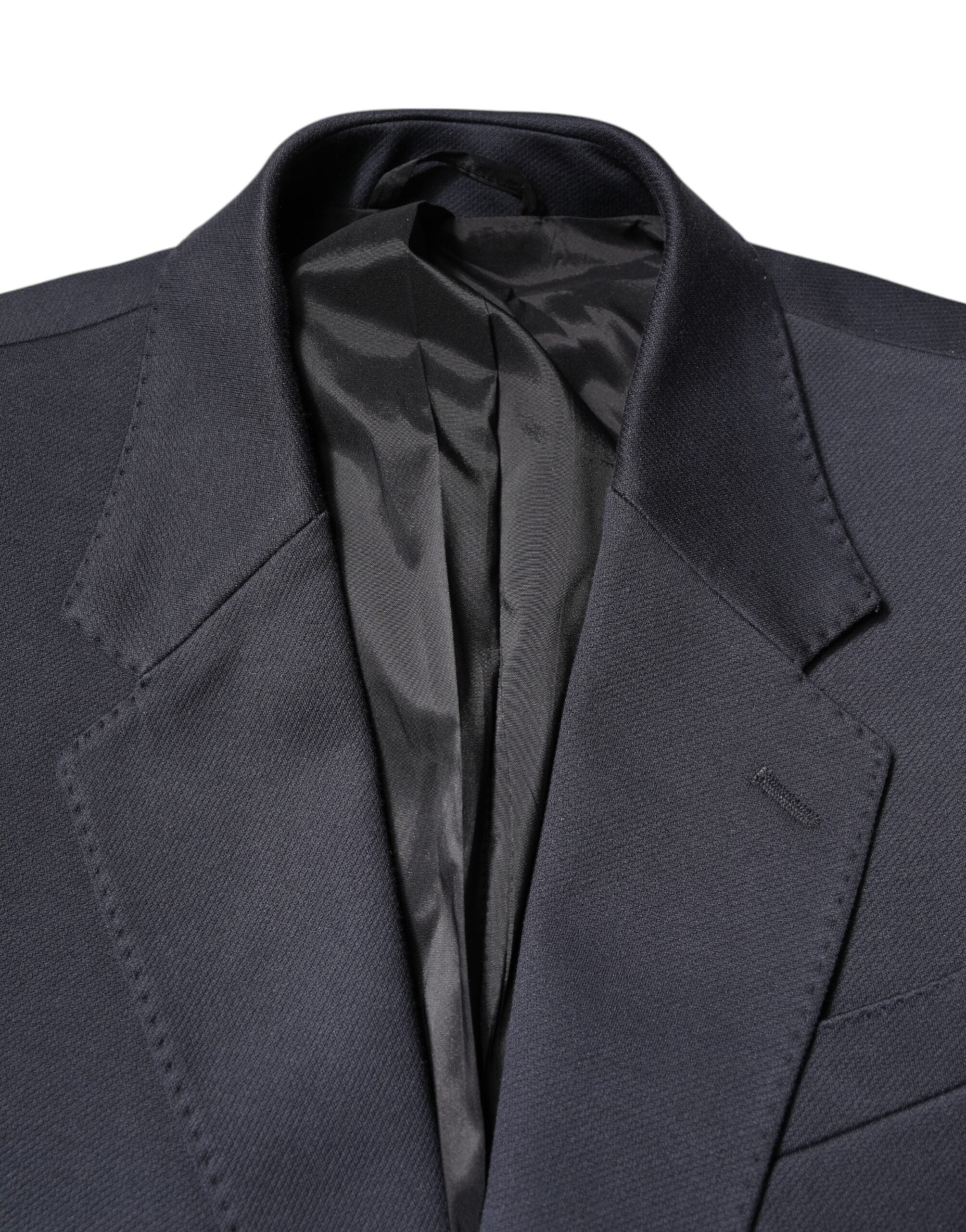 Dolce & Gabbana Dark Blue Cotton Men Jacket Coat Suit Blazer Dolce & Gabbana