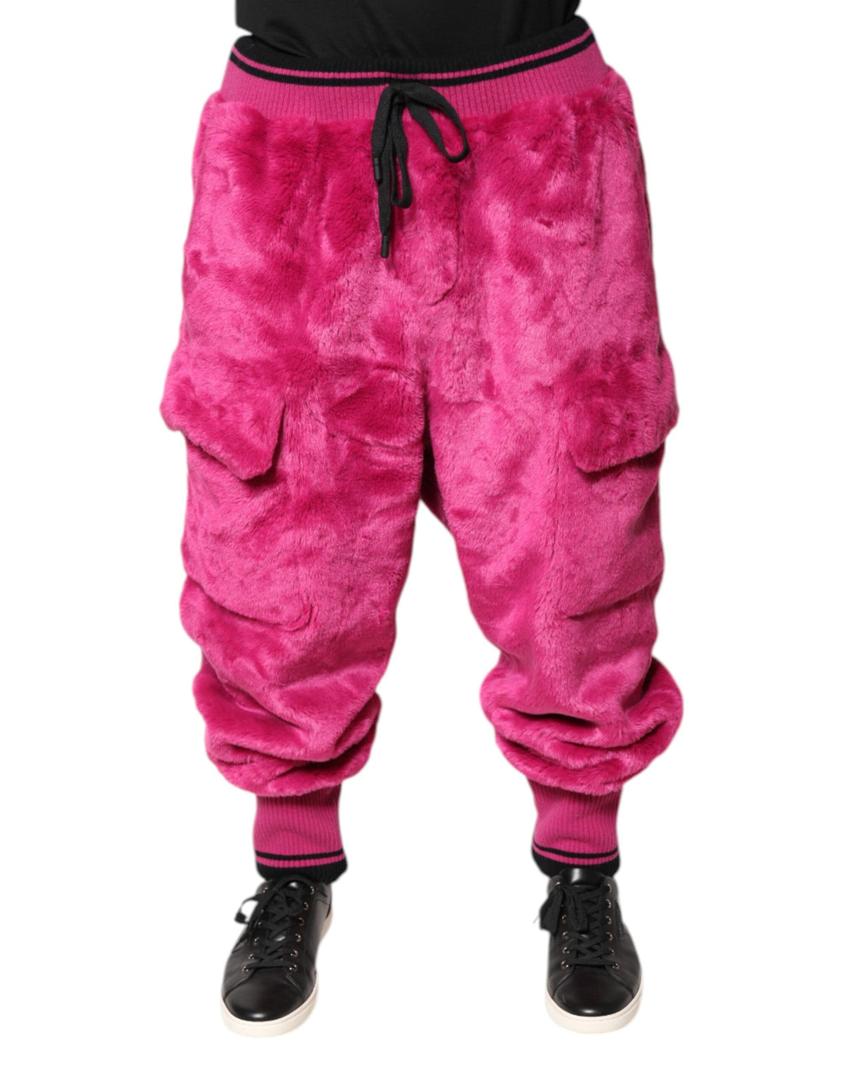 Dolce & Gabbana Pink Acrylic Cargo Jogging Sweatpants Pants
