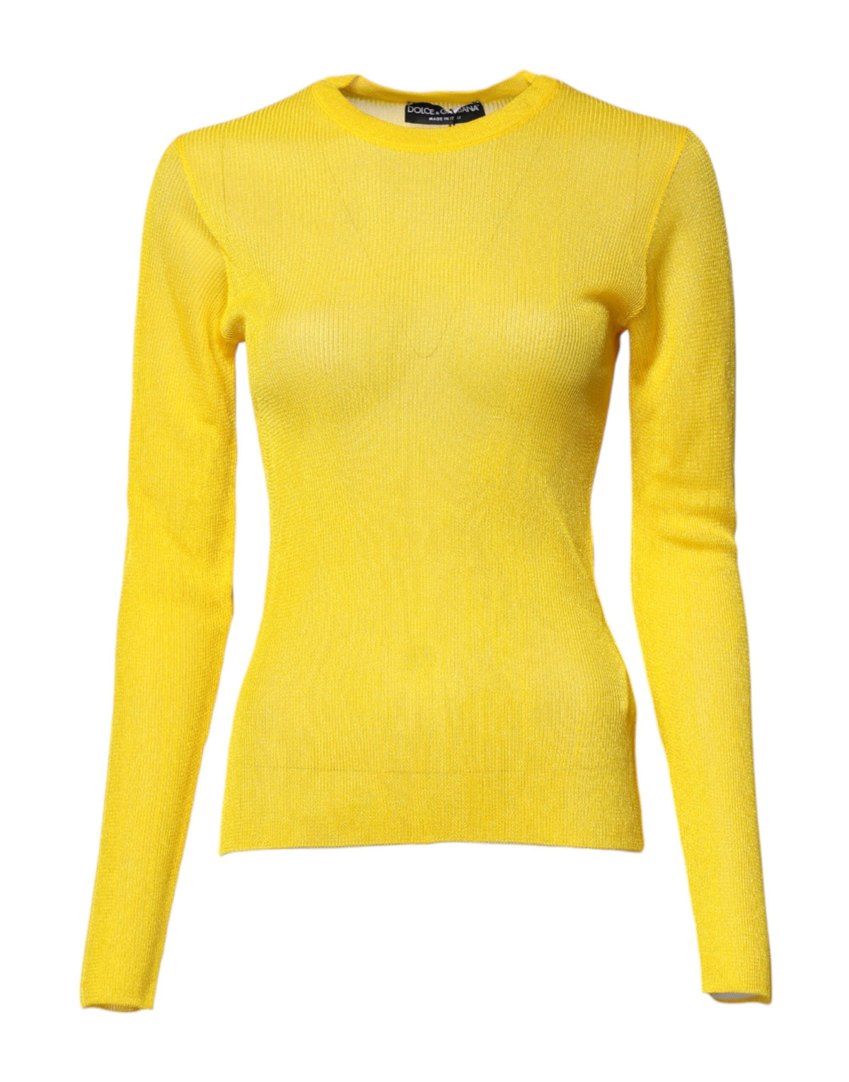 Dolce & Gabbana Yellow Polyester Women Pullover Top Sweater
