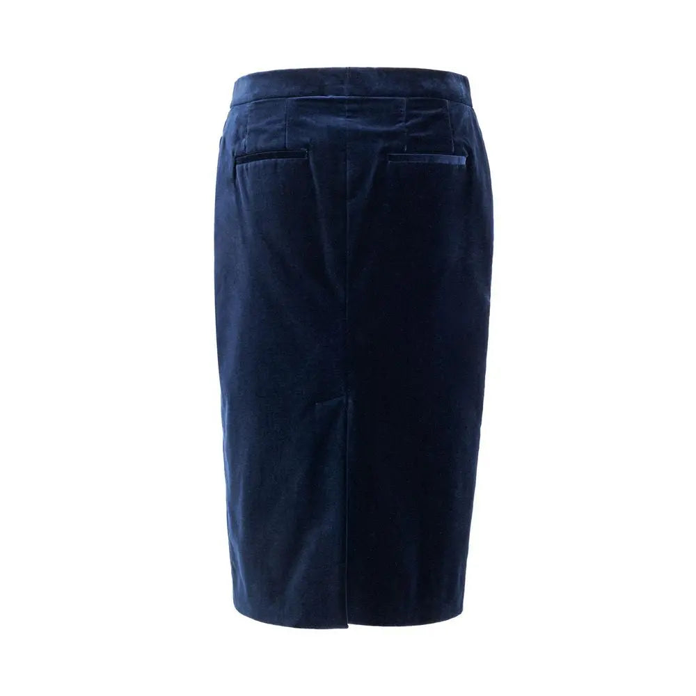Tom Ford Blue Cotton Midi Skirt Tom Ford