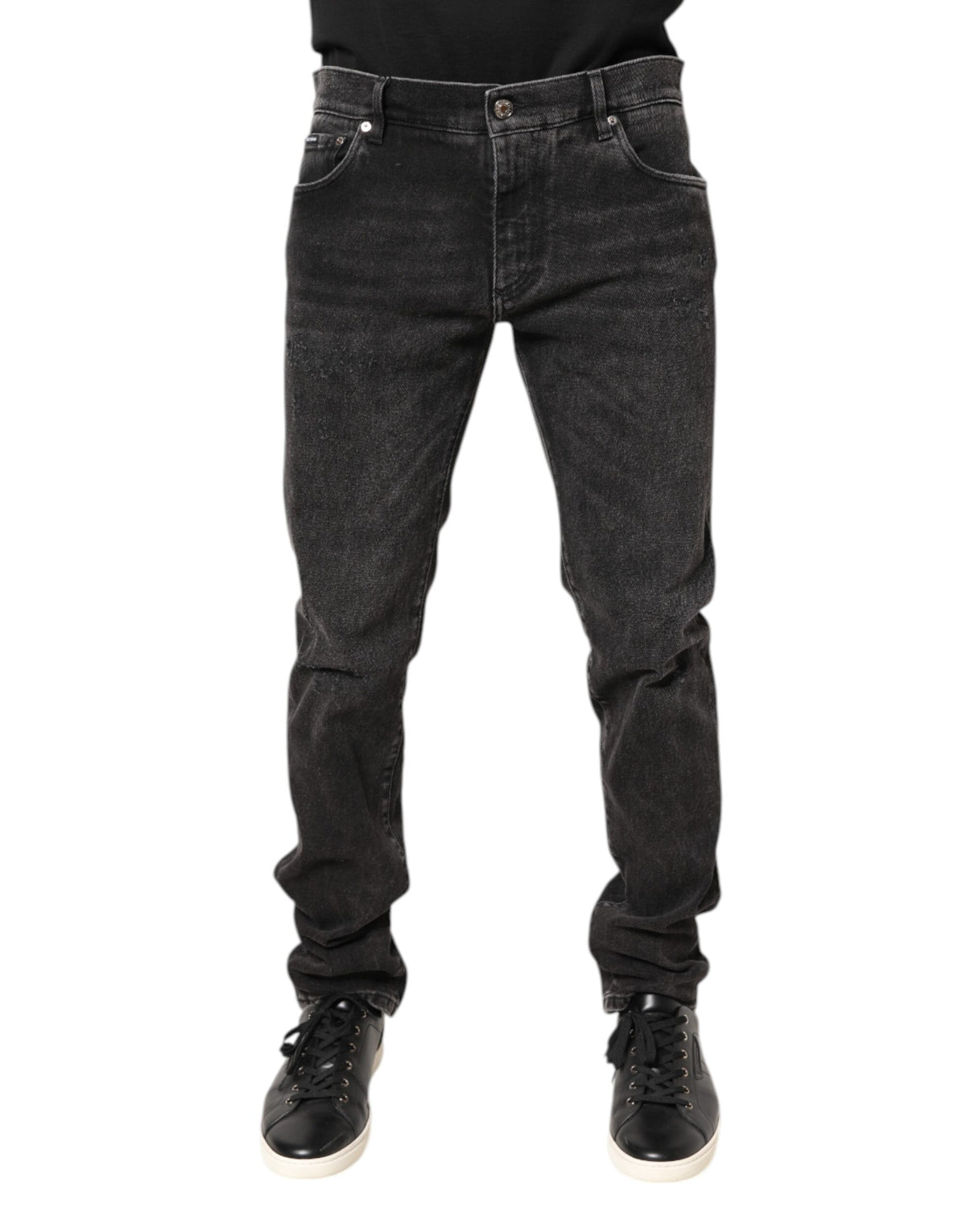 Dolce & Gabbana Gray Washed Cotton Skinny Denim Jeans