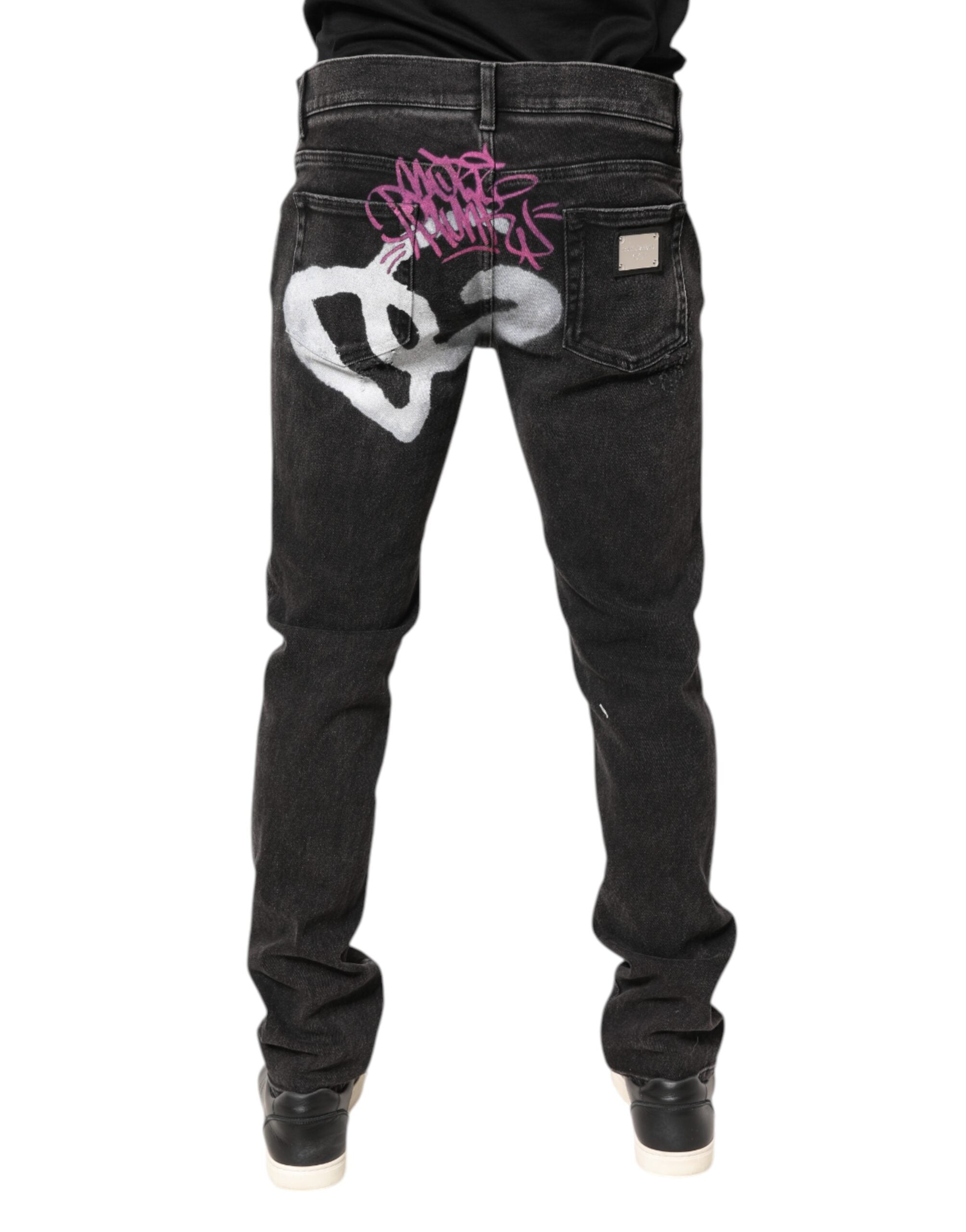 Dolce & Gabbana Gray Washed Cotton Skinny Denim Jeans Dolce & Gabbana
