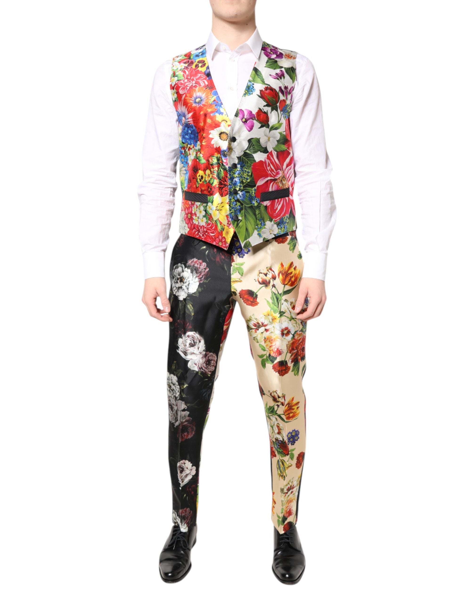 Dolce & Gabbana Multicolor Floral SICILIA Silk 3 Piece Suit Dolce & Gabbana