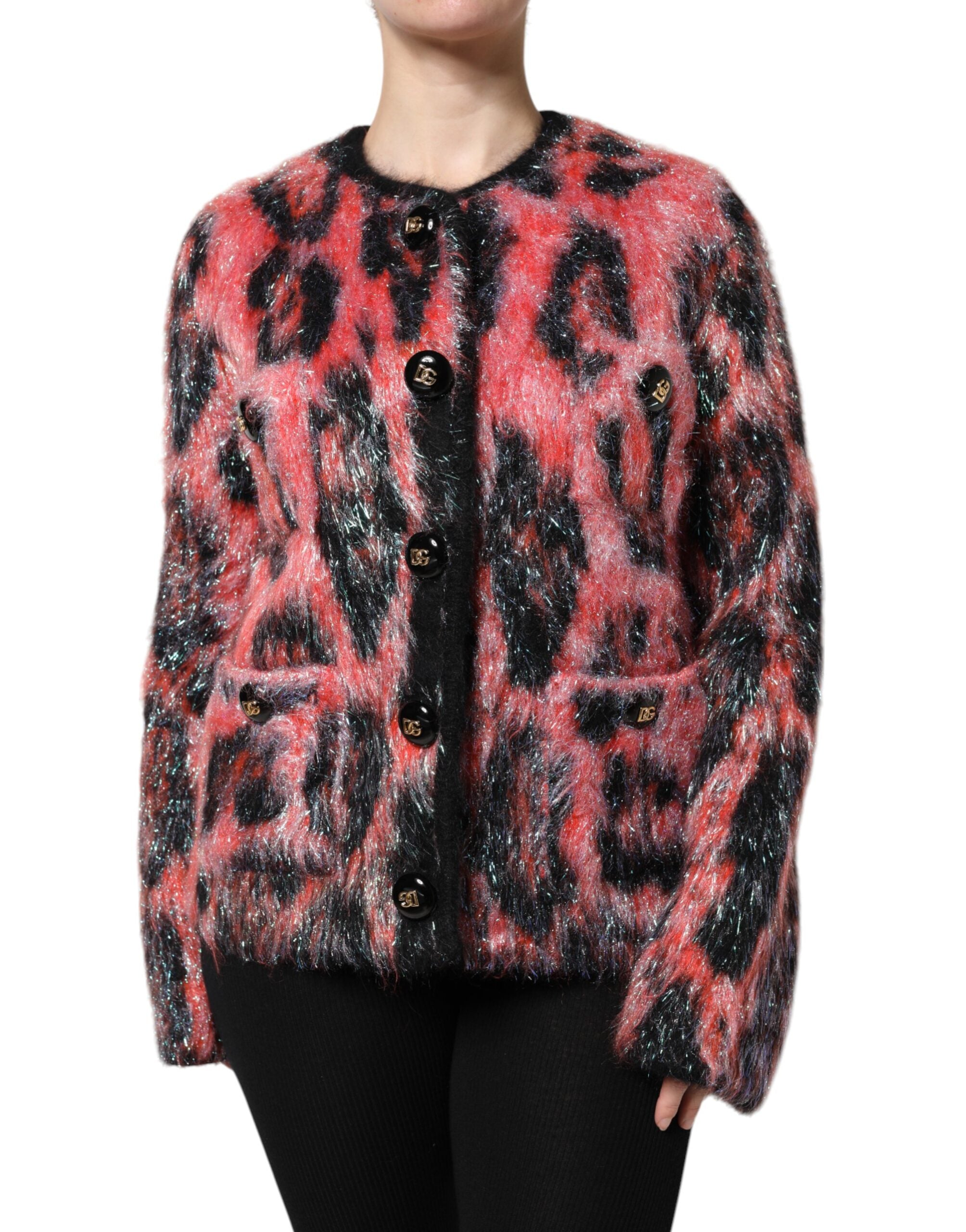 Dolce & Gabbana Red Mohair Wool Button Down Cardigan Sweater Dolce & Gabbana