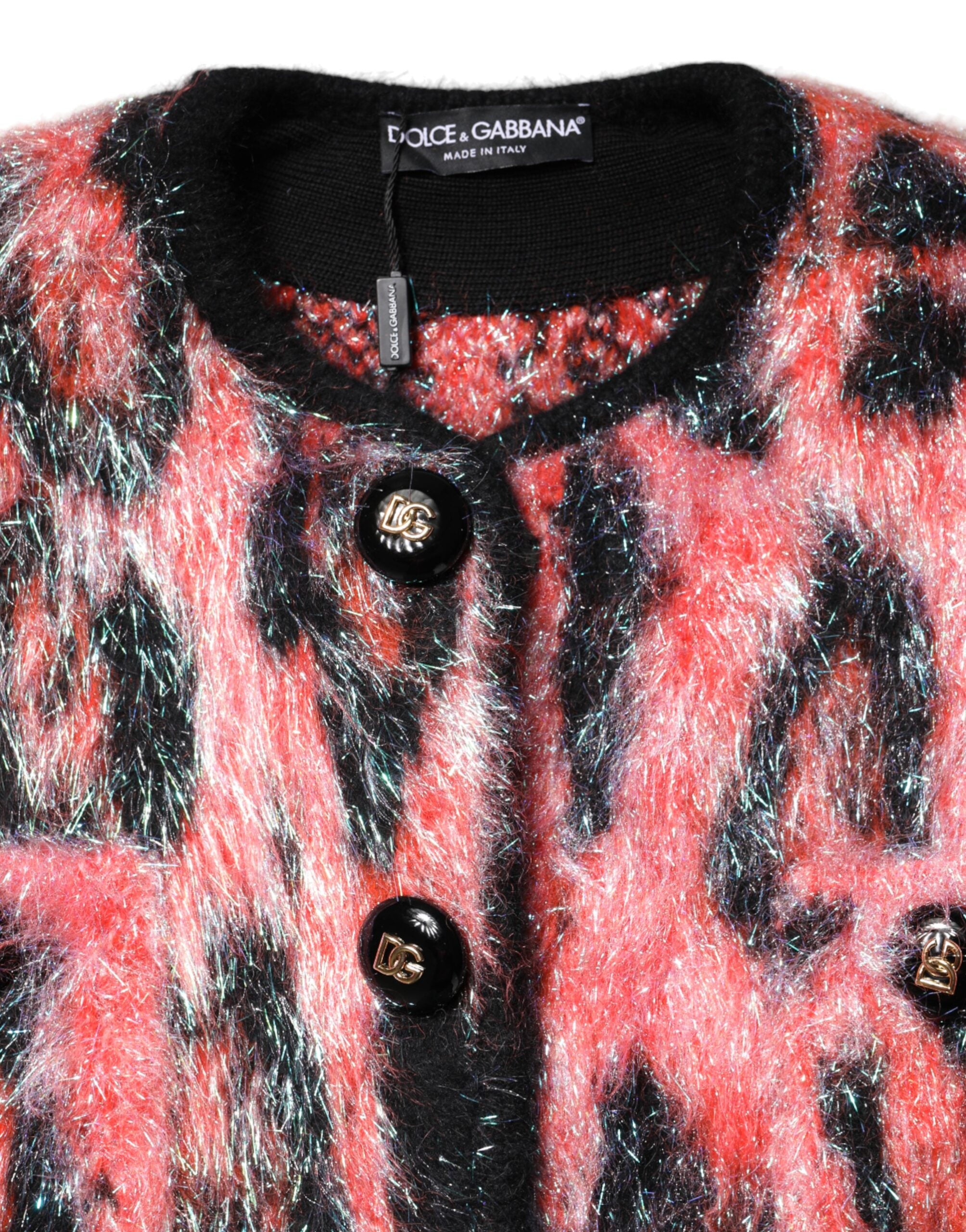 Dolce & Gabbana Red Mohair Wool Button Down Cardigan Sweater Dolce & Gabbana
