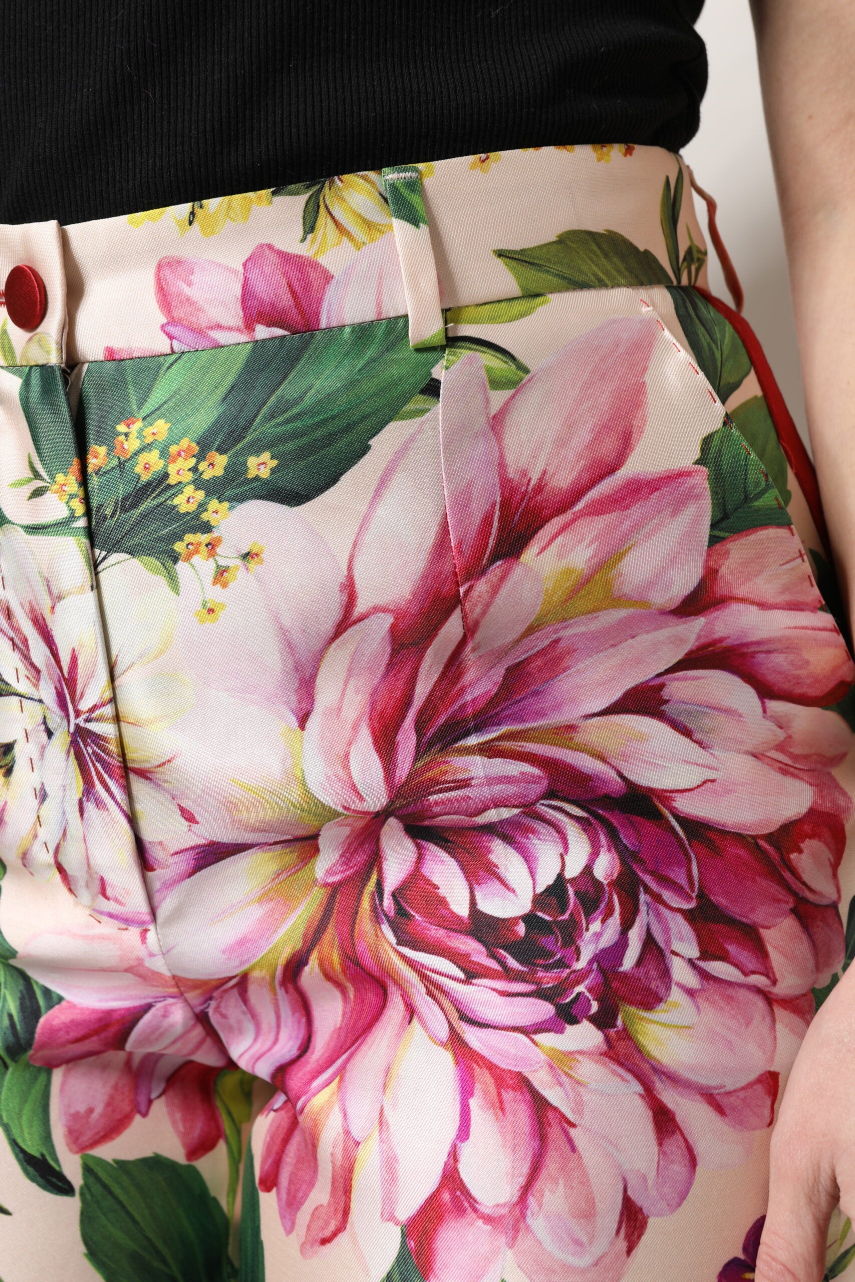Dolce & Gabbana Multicolor Floral High Waist Straight Pants Dolce & Gabbana