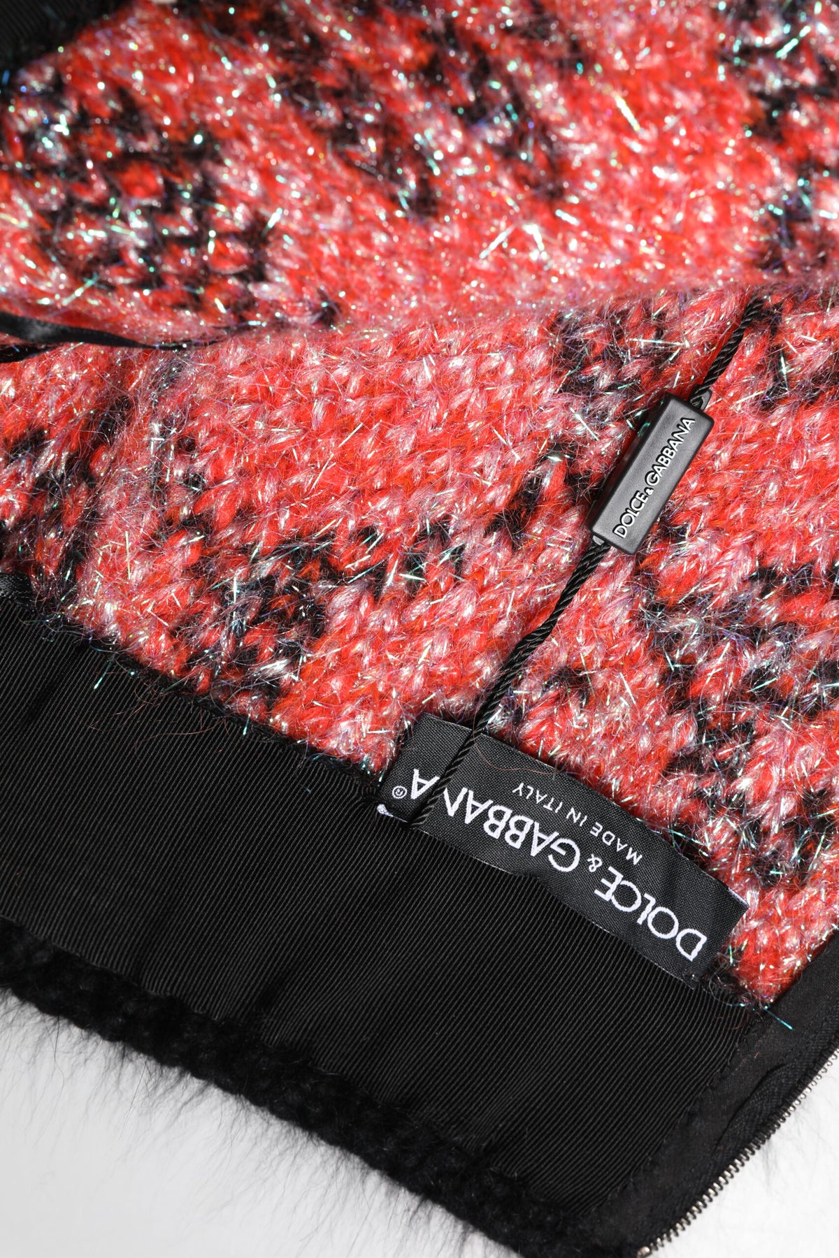 Dolce & Gabbana Multicolor Plush High Waist Mini Skirt
