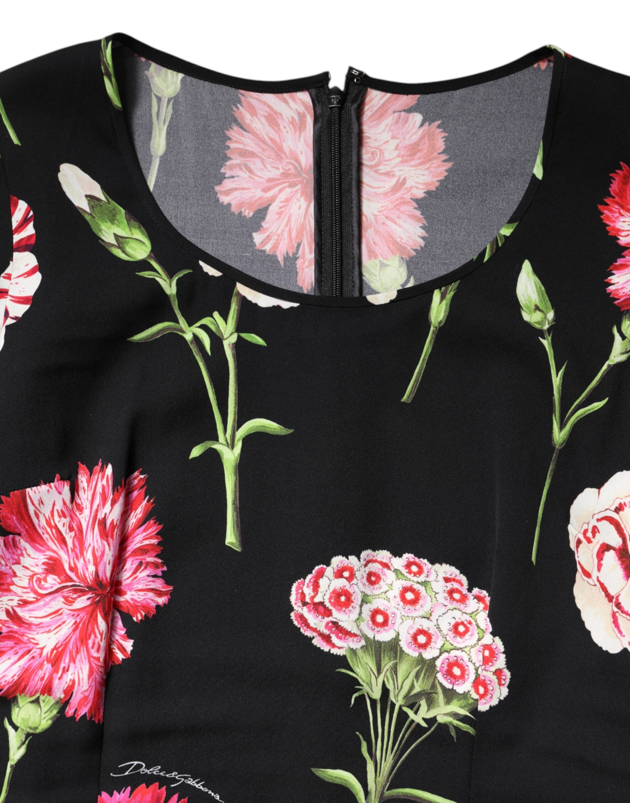 Dolce & Gabbana Black Floral Long Sleeve Women Blouse Top Dolce & Gabbana