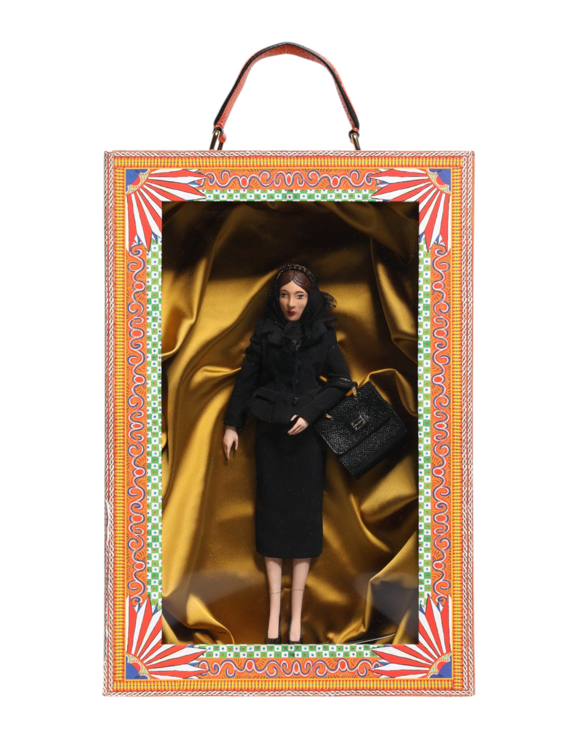 Dolce & Gabbana Black Dress Ceramic Porcelain Fashion Leather Sicily Dolls Dolce & Gabbana
