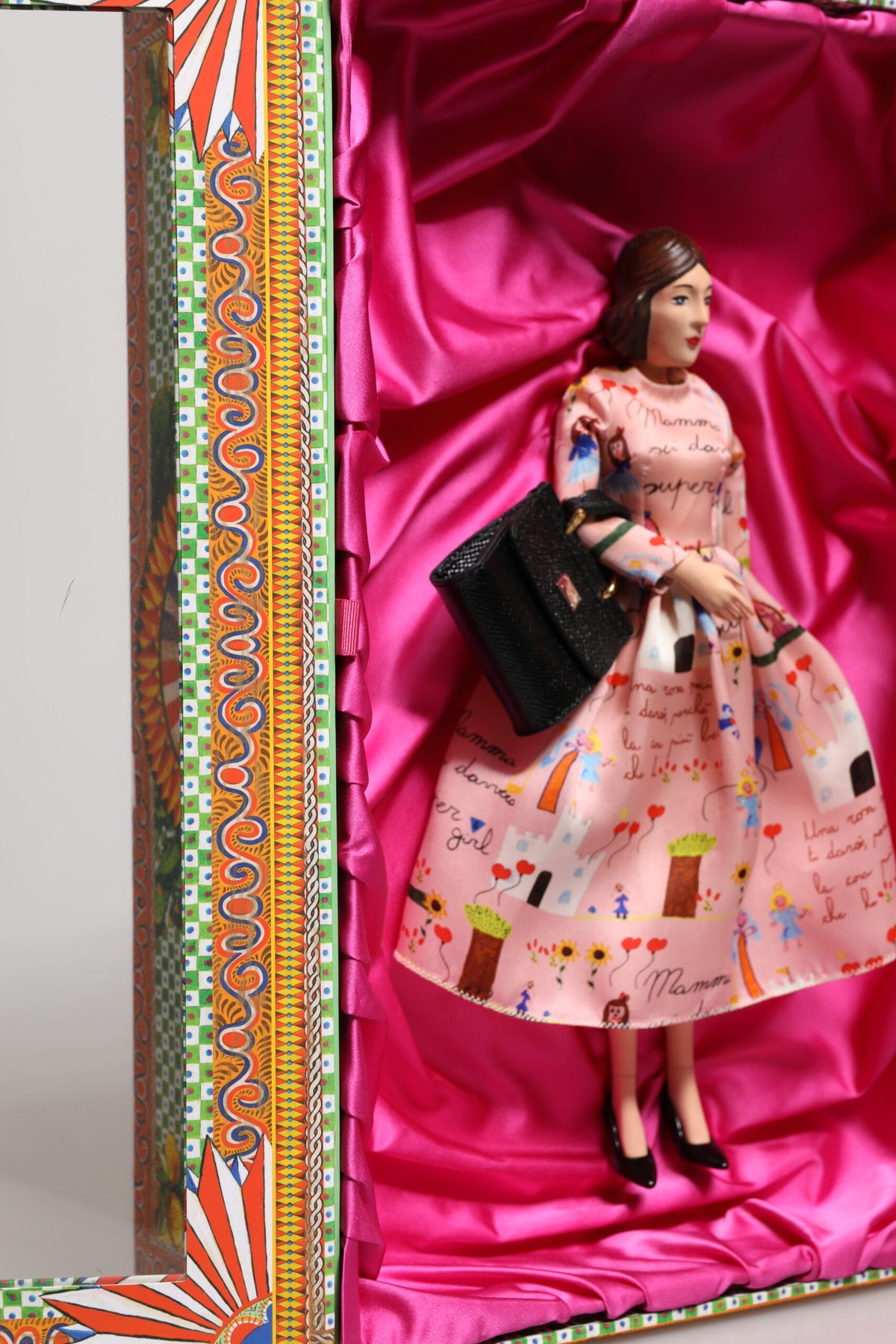 Dolce & Gabbana Pink Dress Ceramic Porcelain Fashion Leather Sicily Dolls