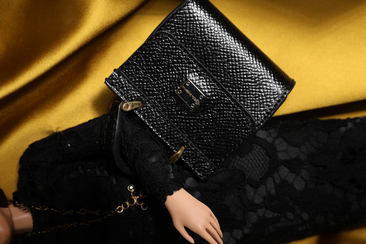 Dolce & Gabbana Black Dress Ceramic Porcelain Fashion Leather Sicily Dolls