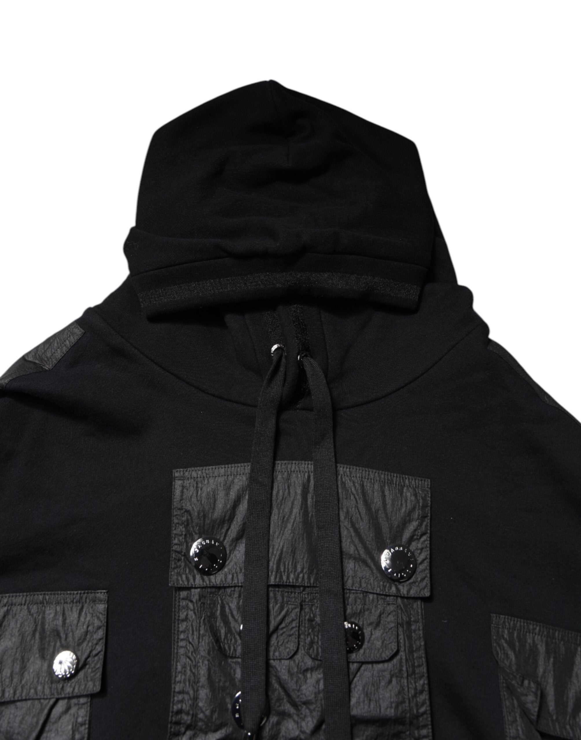 Dolce & Gabbana Black Cotton Hooded Sweatshirt Sweater Dolce & Gabbana