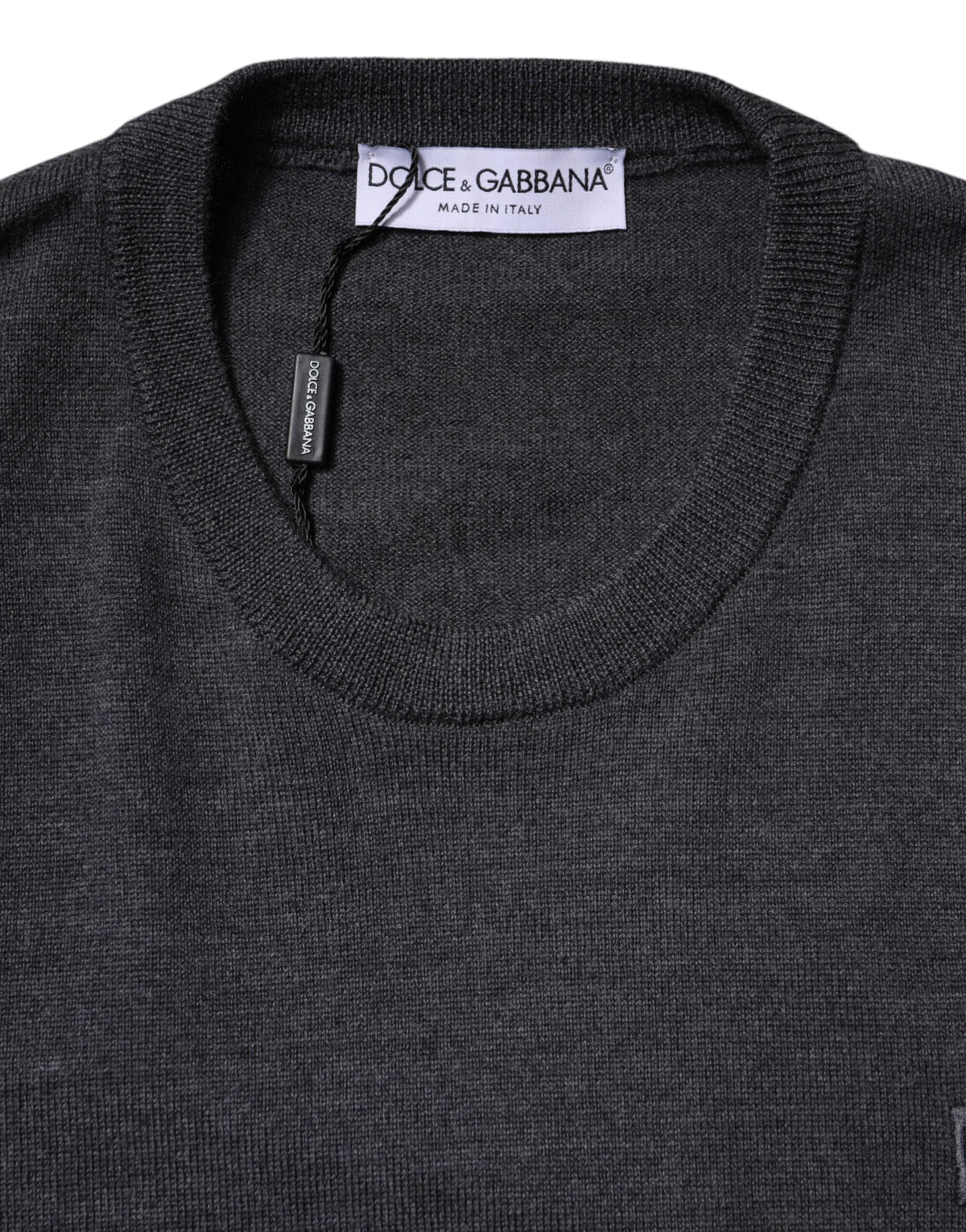 Dolce & Gabbana Gray Wool Logo Knitted Men Pullover Sweater