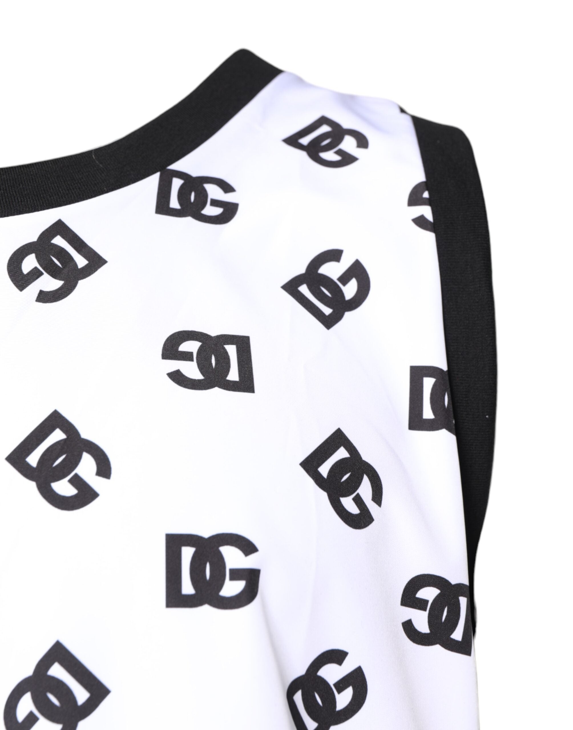 Dolce & Gabbana White Polyester Sleeveless DG Logo T-shirt Dolce & Gabbana
