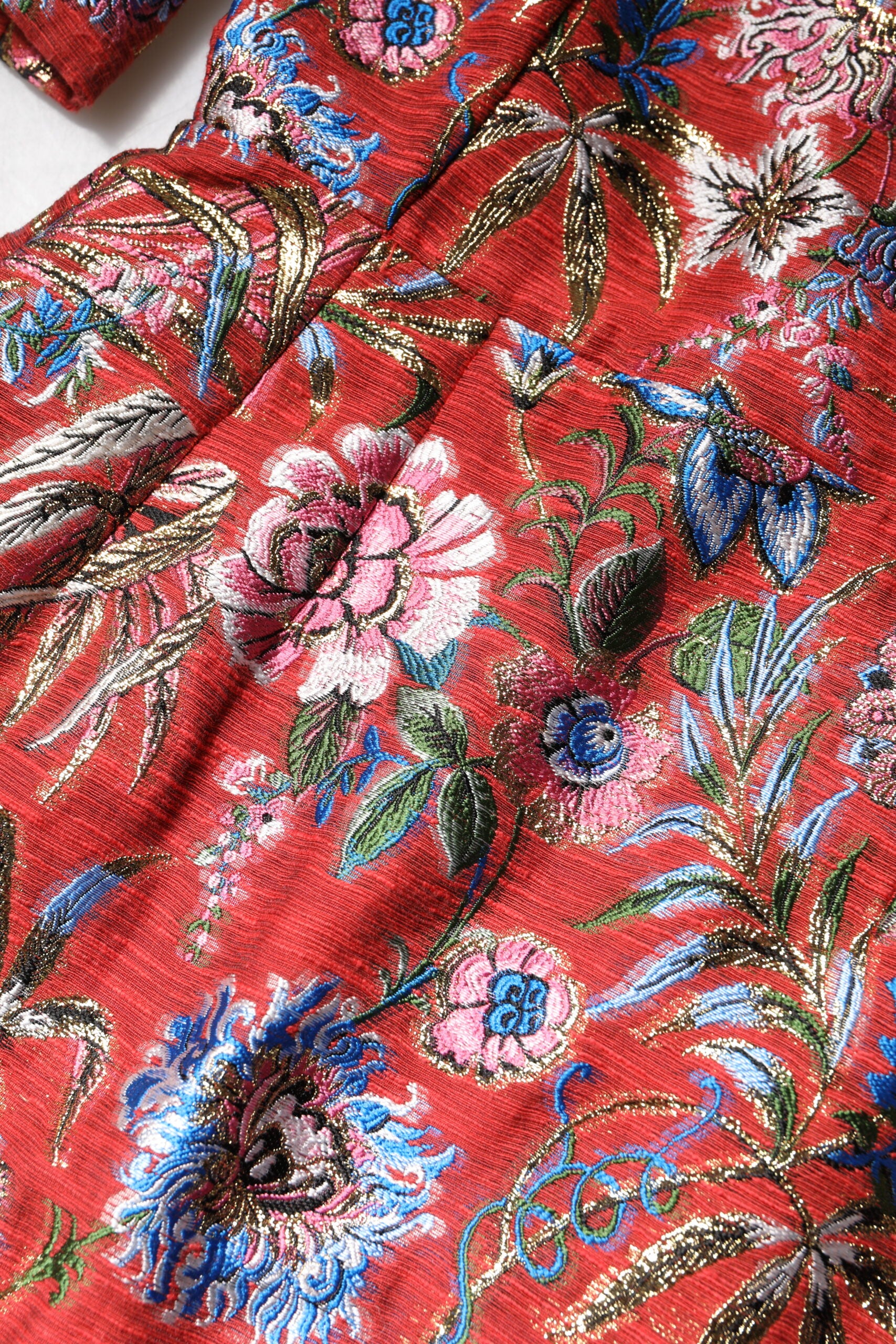 Dolce & Gabbana Red Floral Jacquard A-line Mini Dress Dolce & Gabbana