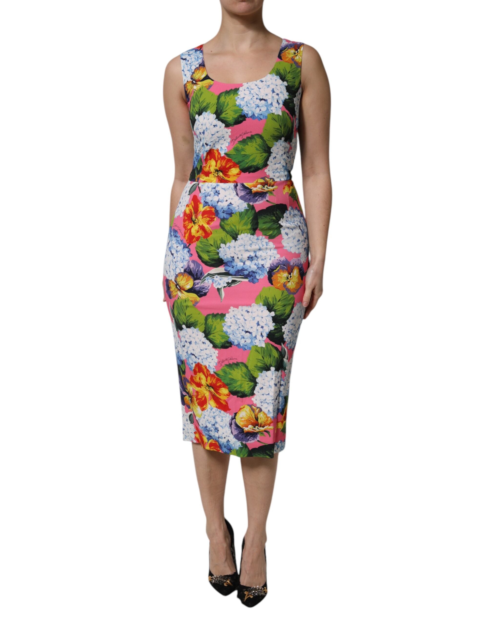 Dolce & Gabbana Multicolor Floral Sleeveless Sheath Dress Dolce & Gabbana
