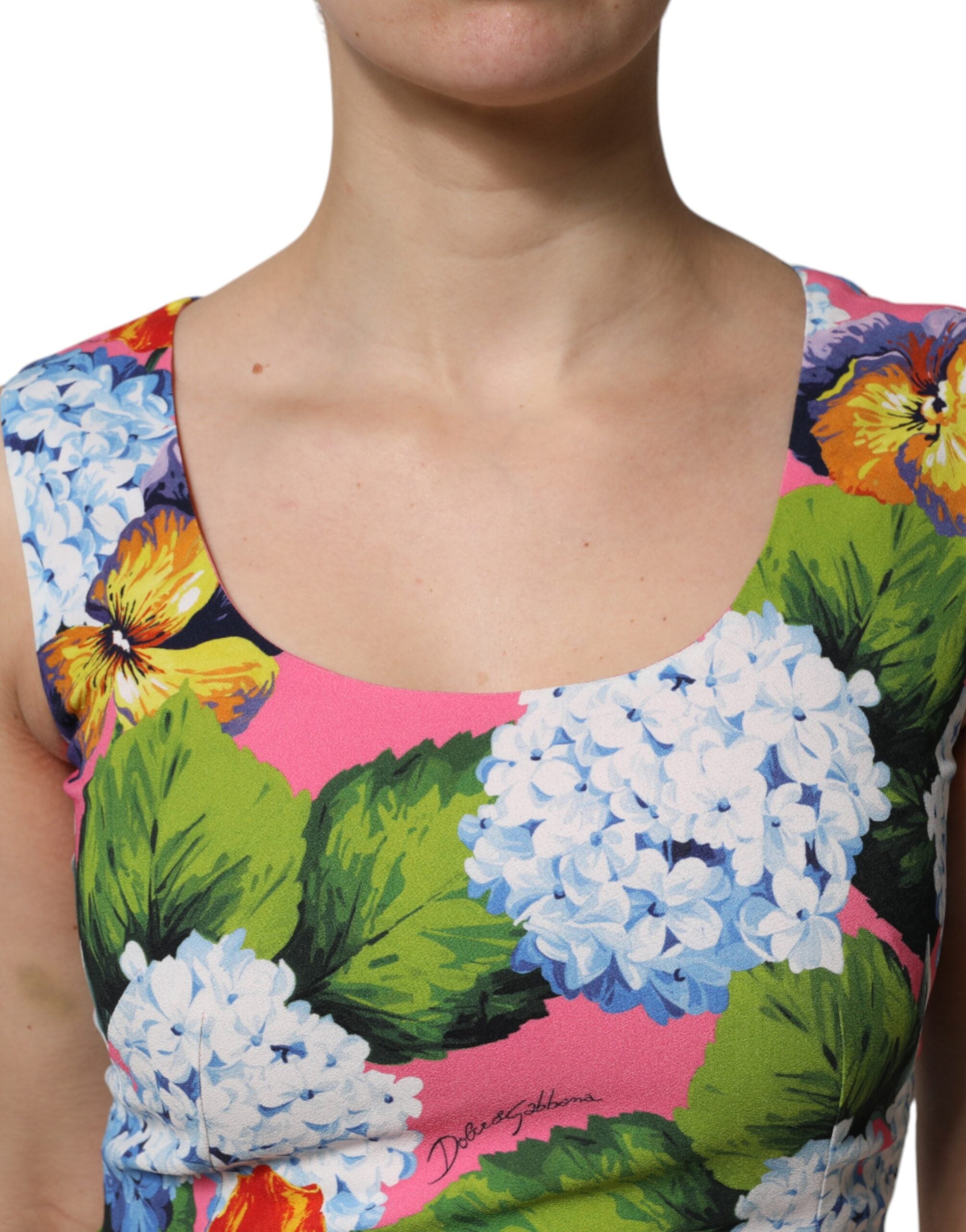 Dolce & Gabbana Multicolor Floral Sleeveless Sheath Dress Dolce & Gabbana