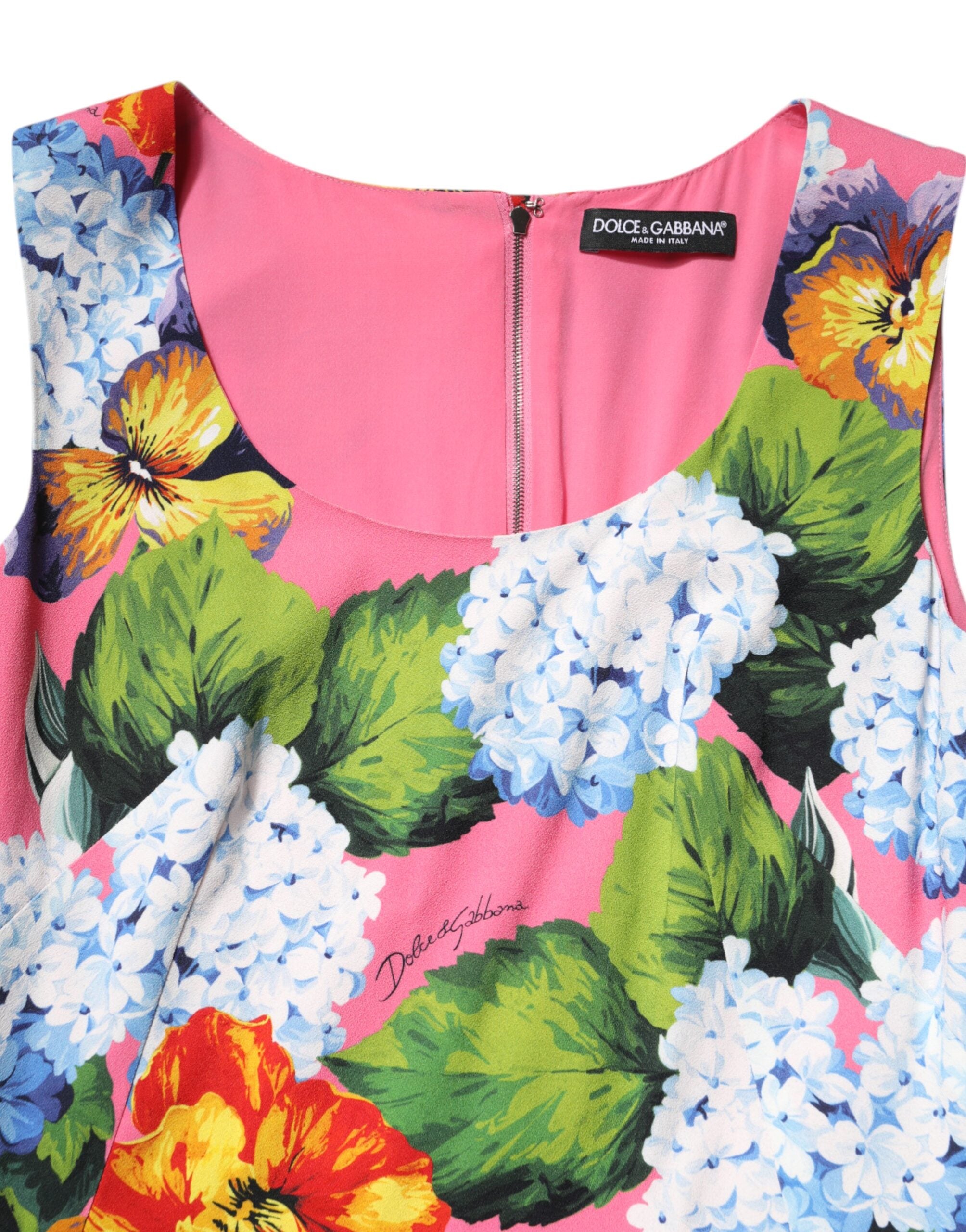 Dolce & Gabbana Multicolor Floral Sleeveless Sheath Dress Dolce & Gabbana