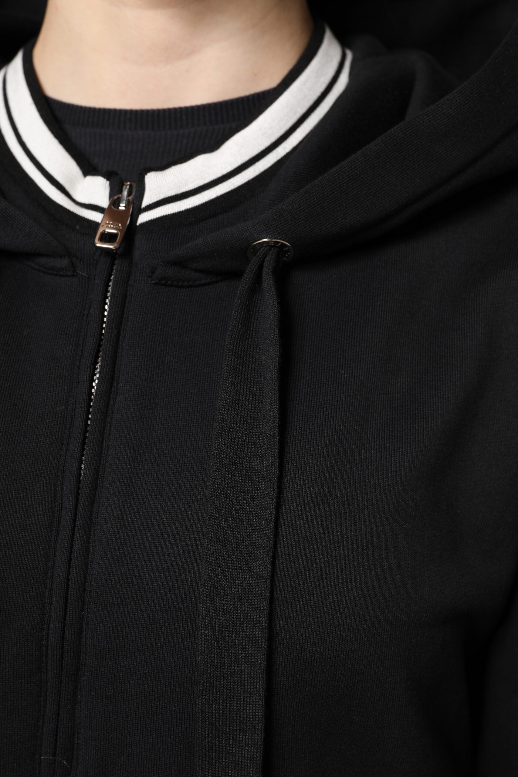 Dolce & Gabbana Black Cotton Hooded Full Zip Sweatshirt Sweater Dolce & Gabbana
