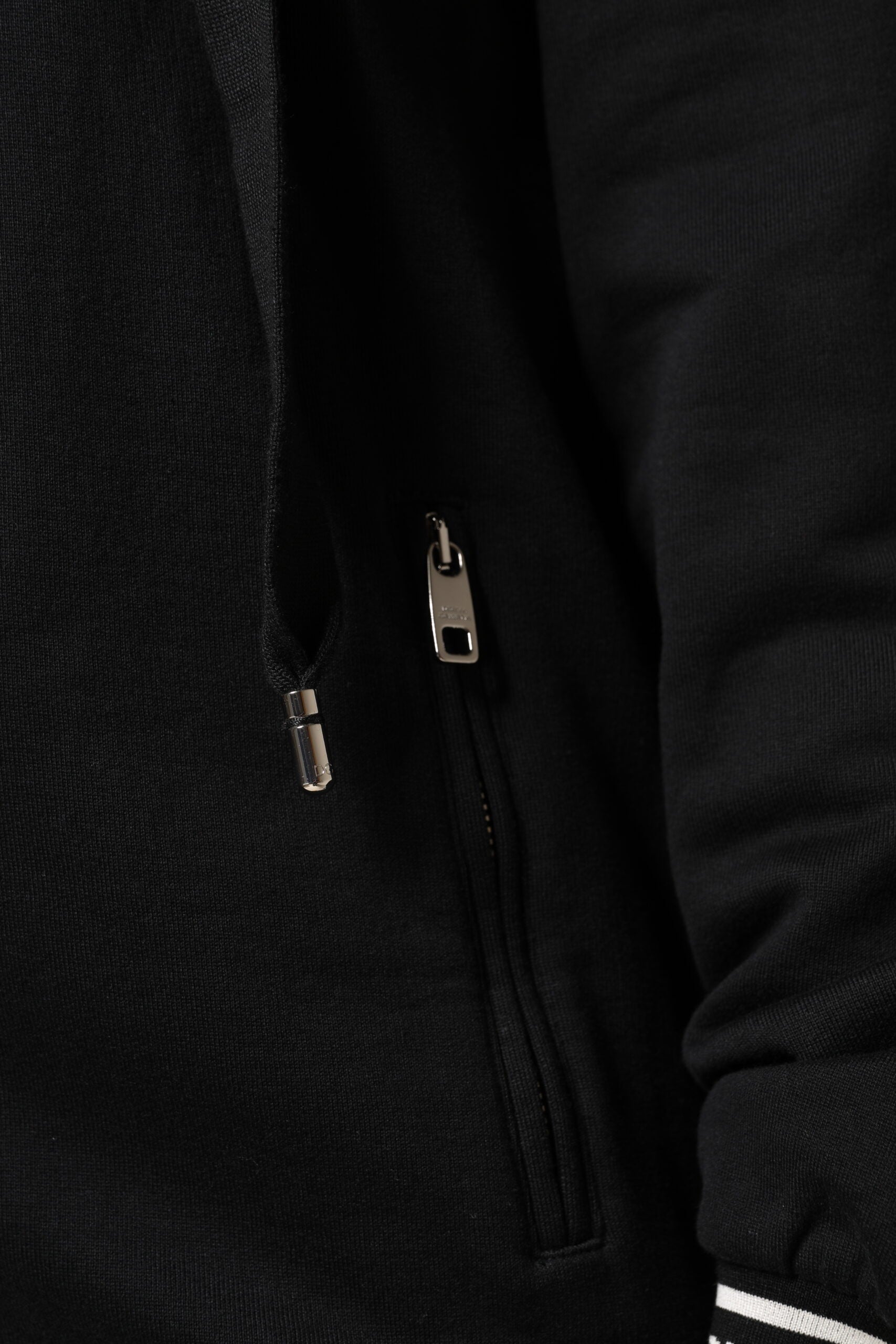 Dolce & Gabbana Black Cotton Hooded Full Zip Sweatshirt Sweater Dolce & Gabbana