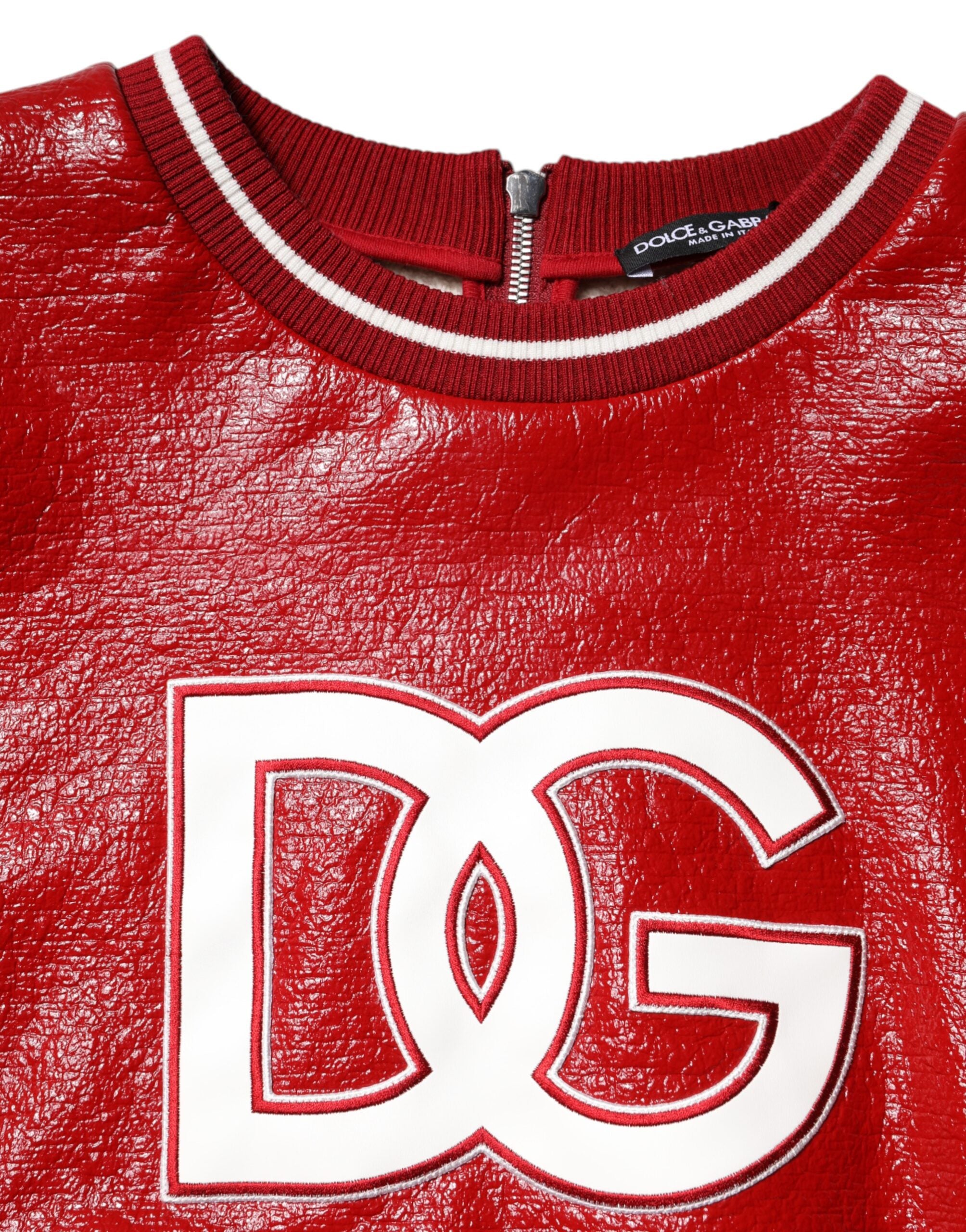 Dolce & Gabbana Red Wool DGLogo Embroidery Pullover Sweater Dolce & Gabbana
