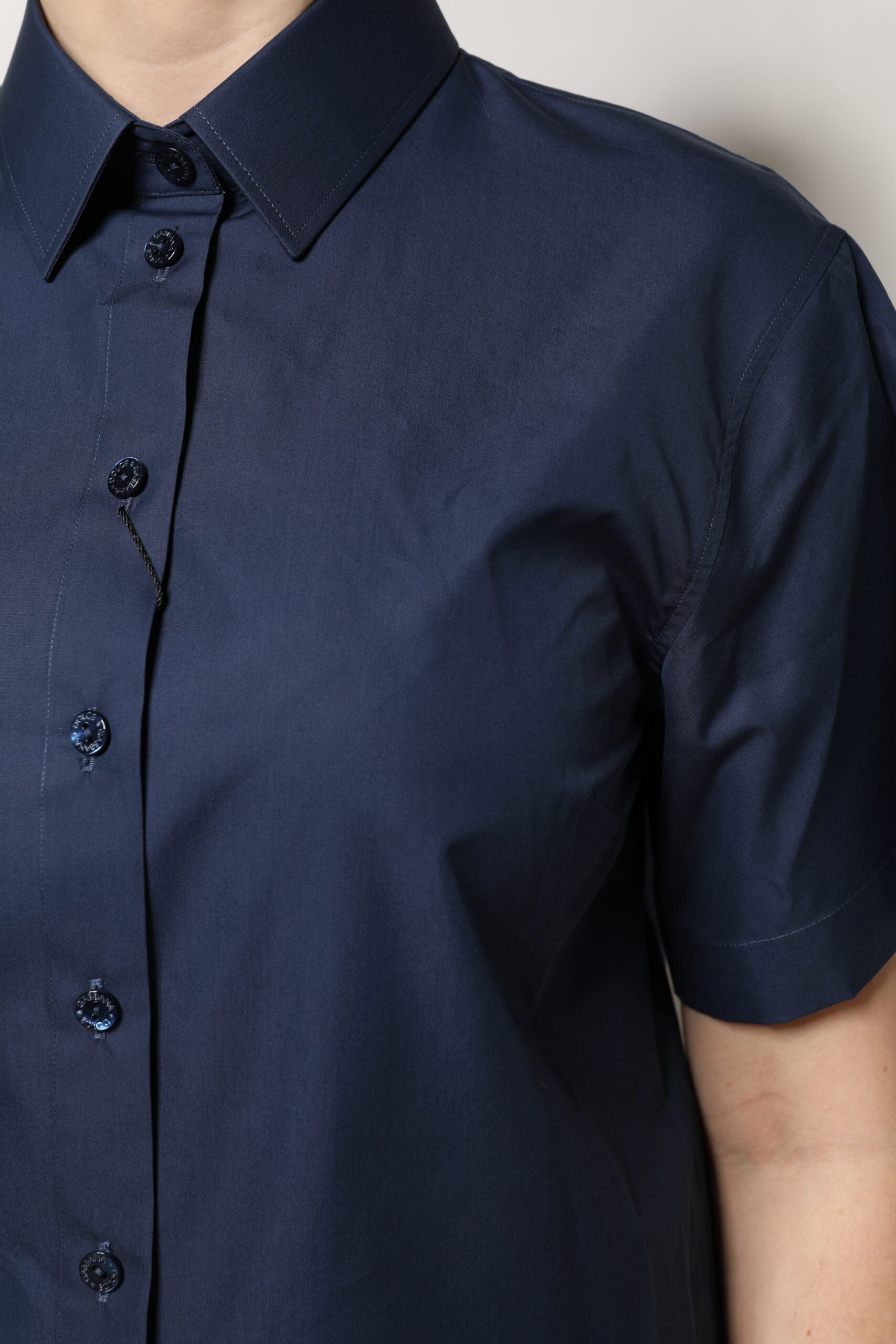 Dolce & Gabbana Blue Cotton Short Sleeves Button Down Top Dolce & Gabbana