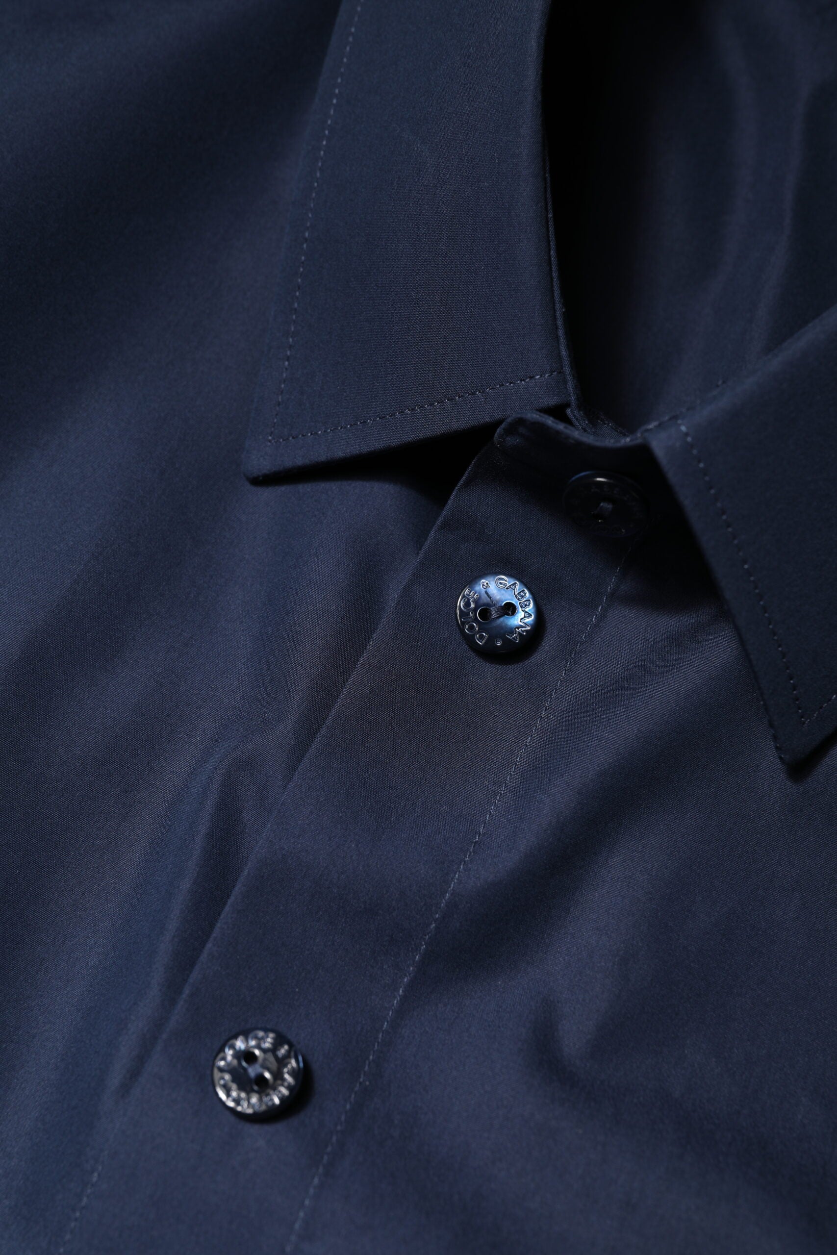 Dolce & Gabbana Blue Cotton Short Sleeves Button Down Top Dolce & Gabbana