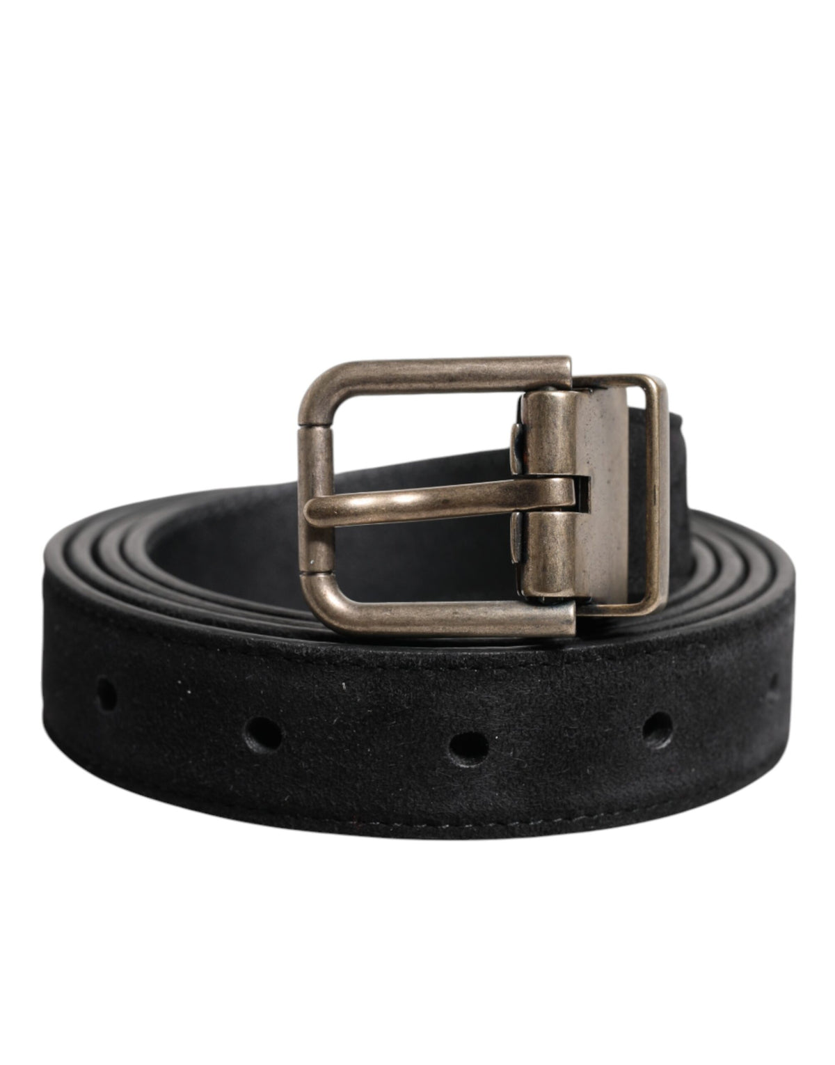 Dolce & Gabbana Black Calf Leather Classic Metal Buckle Belt