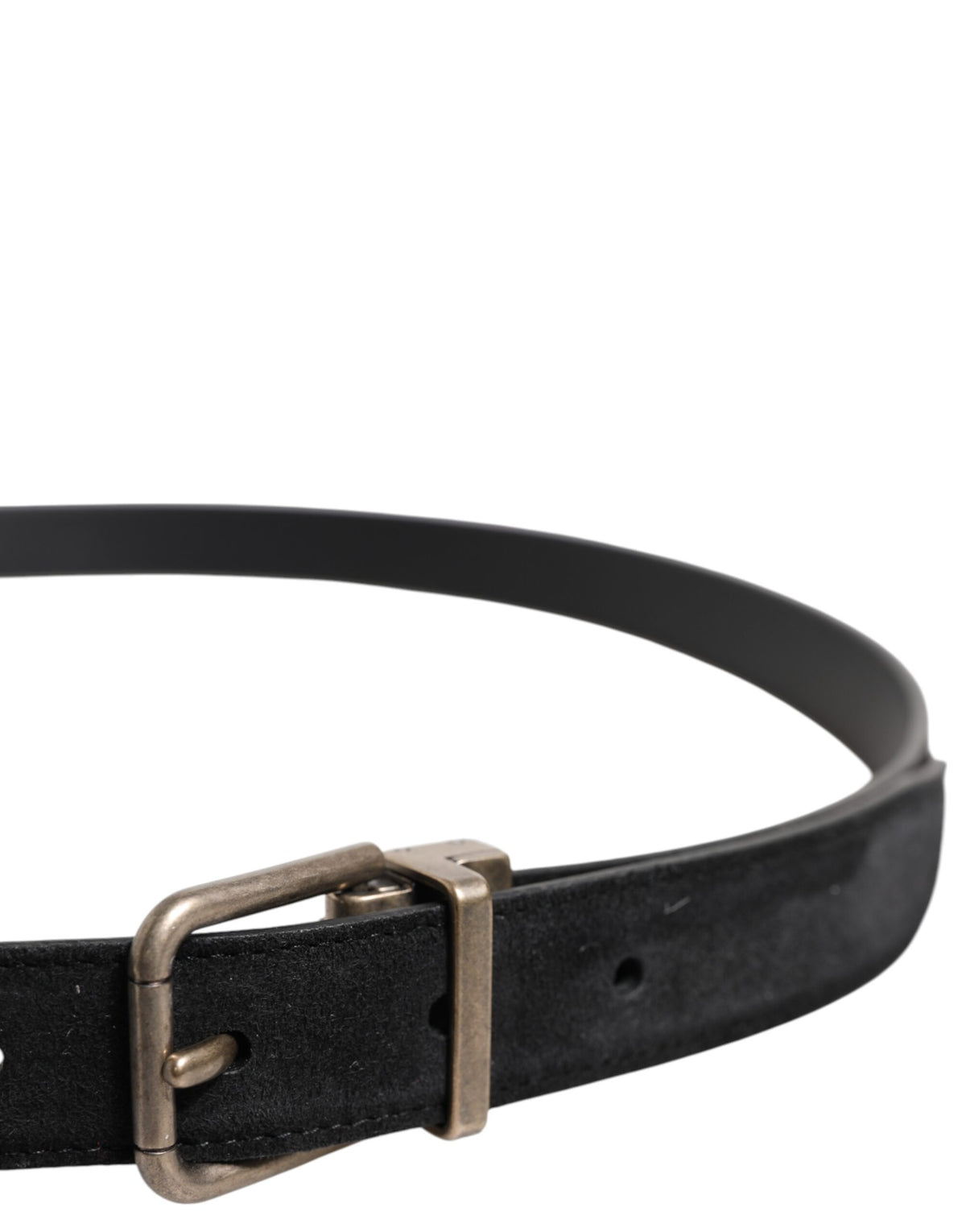 Dolce & Gabbana Black Calf Leather Classic Metal Buckle Belt