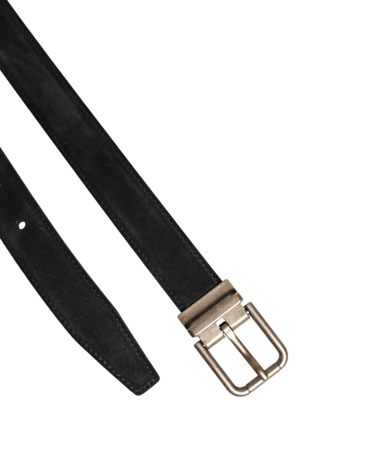Dolce & Gabbana Black Calf Leather Classic Metal Buckle Belt