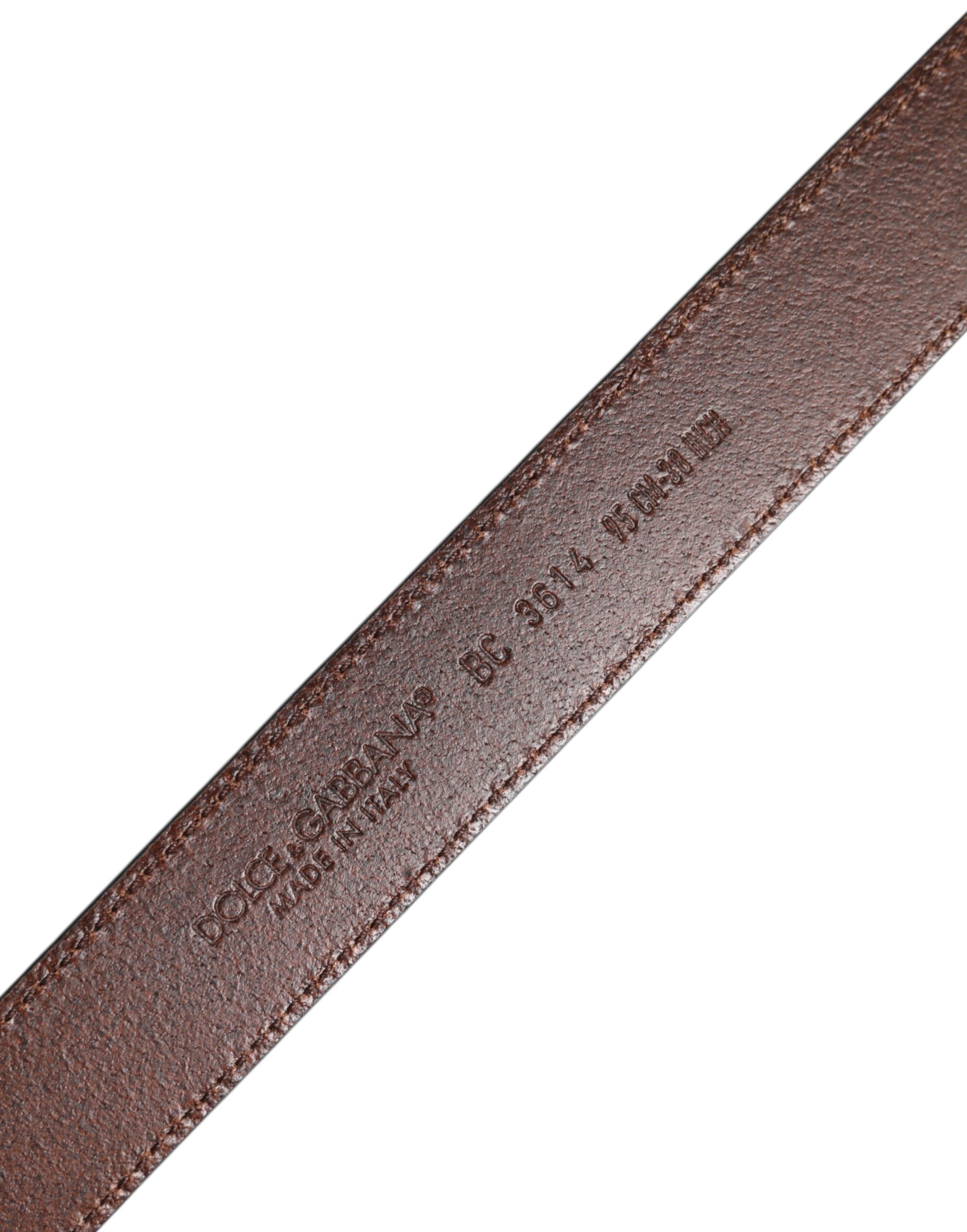 Dolce & Gabbana Green Classic Leather Metal Buckle Belt Dolce & Gabbana