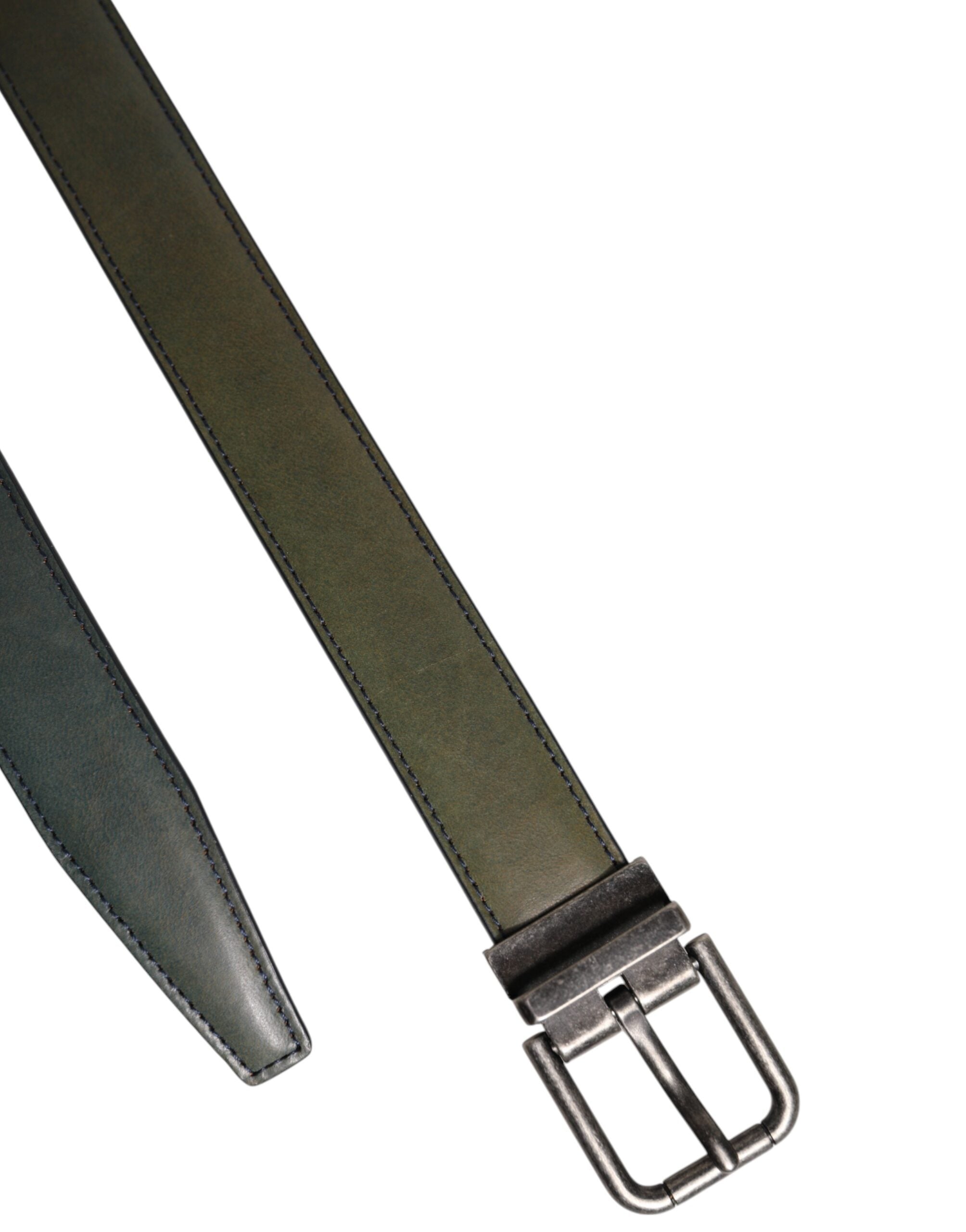 Dolce & Gabbana Green Classic Leather Metal Buckle Belt Dolce & Gabbana