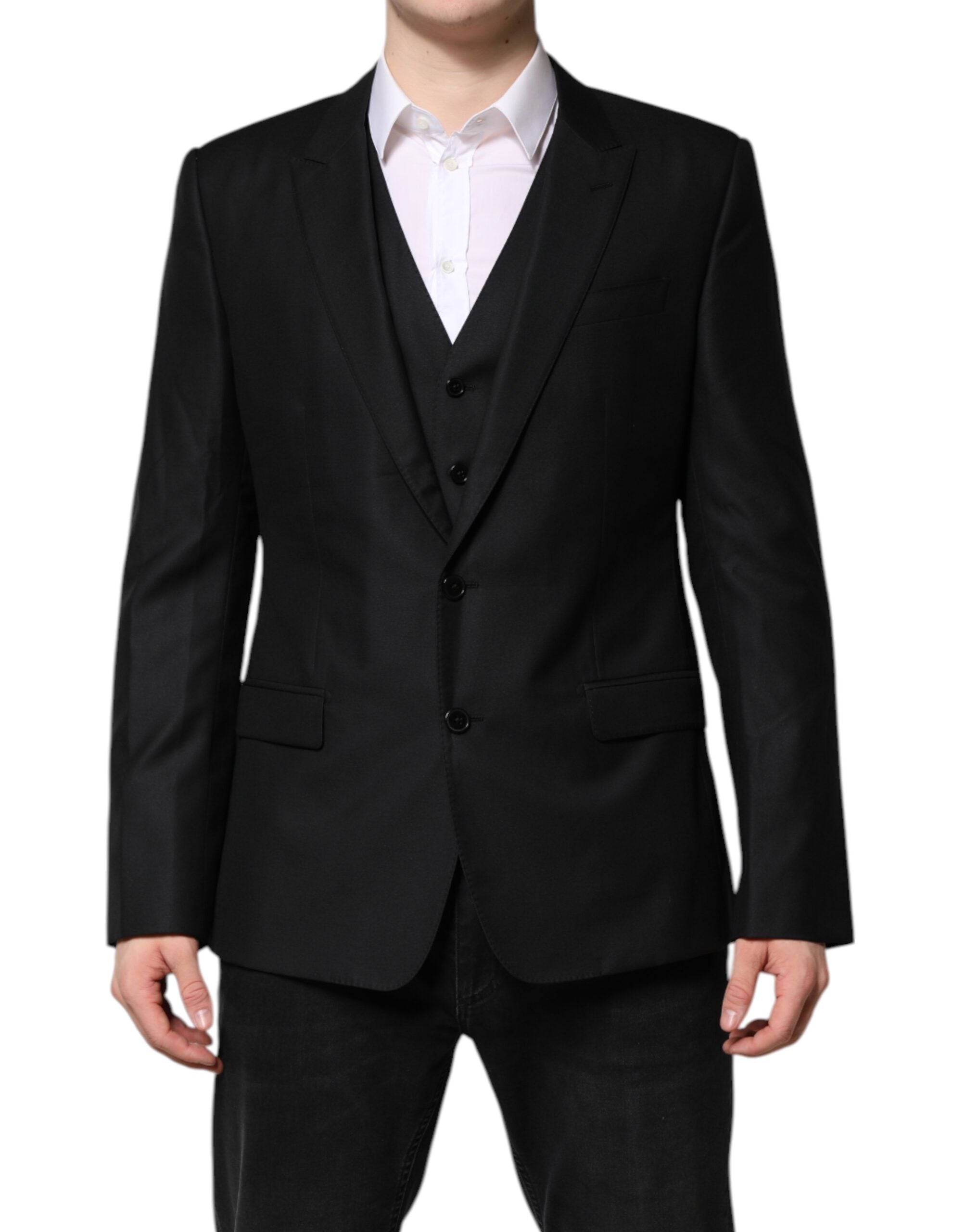Dolce & Gabbana Black Single Breasted Suit 2 Piece Jacket Dolce & Gabbana