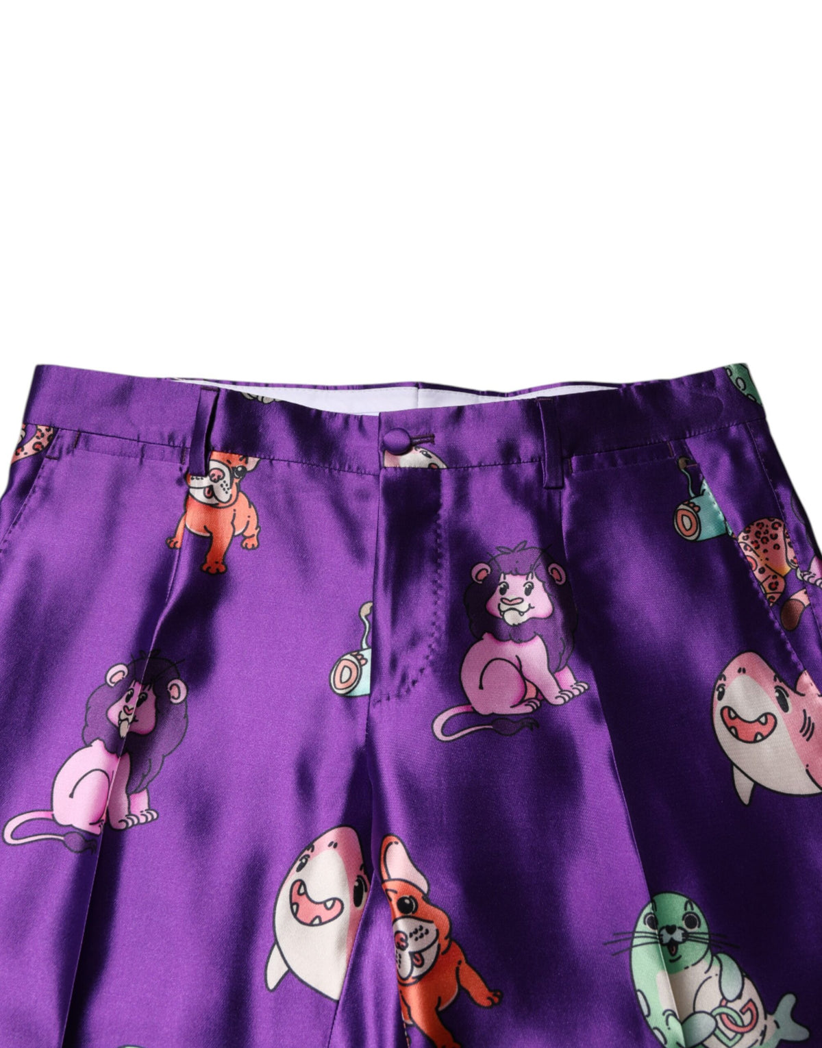 Dolce & Gabbana Purple Silk Animal Print 3 Piece Suit