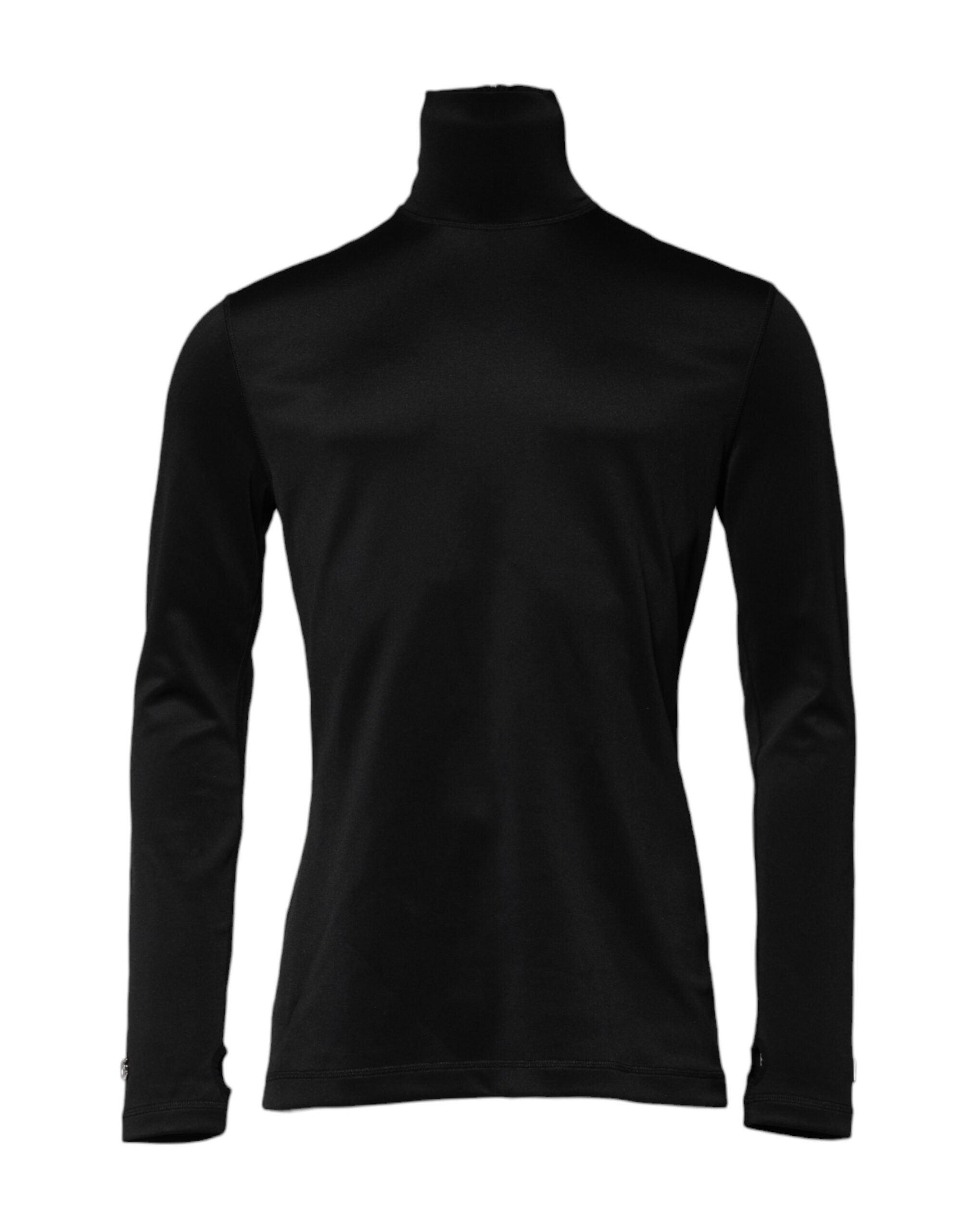 Dolce & Gabbana Black Polyester Turtleneck Pullover Sweater Dolce & Gabbana