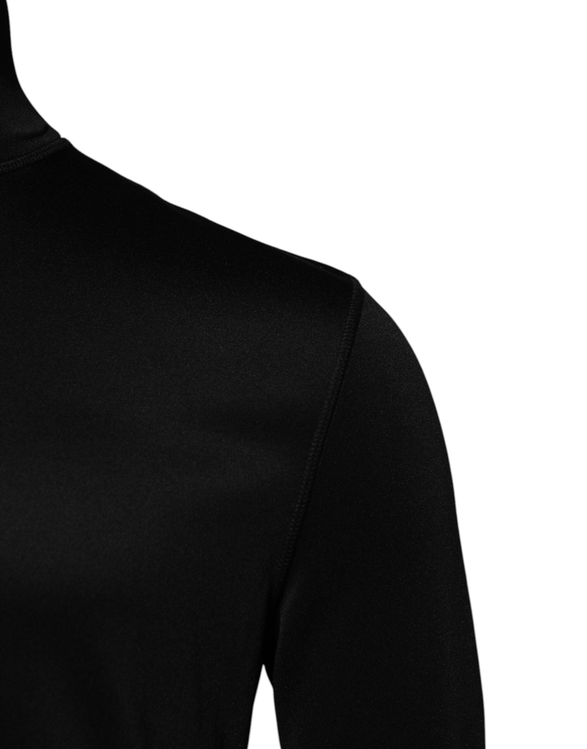 Dolce & Gabbana Black Polyester Turtleneck Pullover Sweater Dolce & Gabbana
