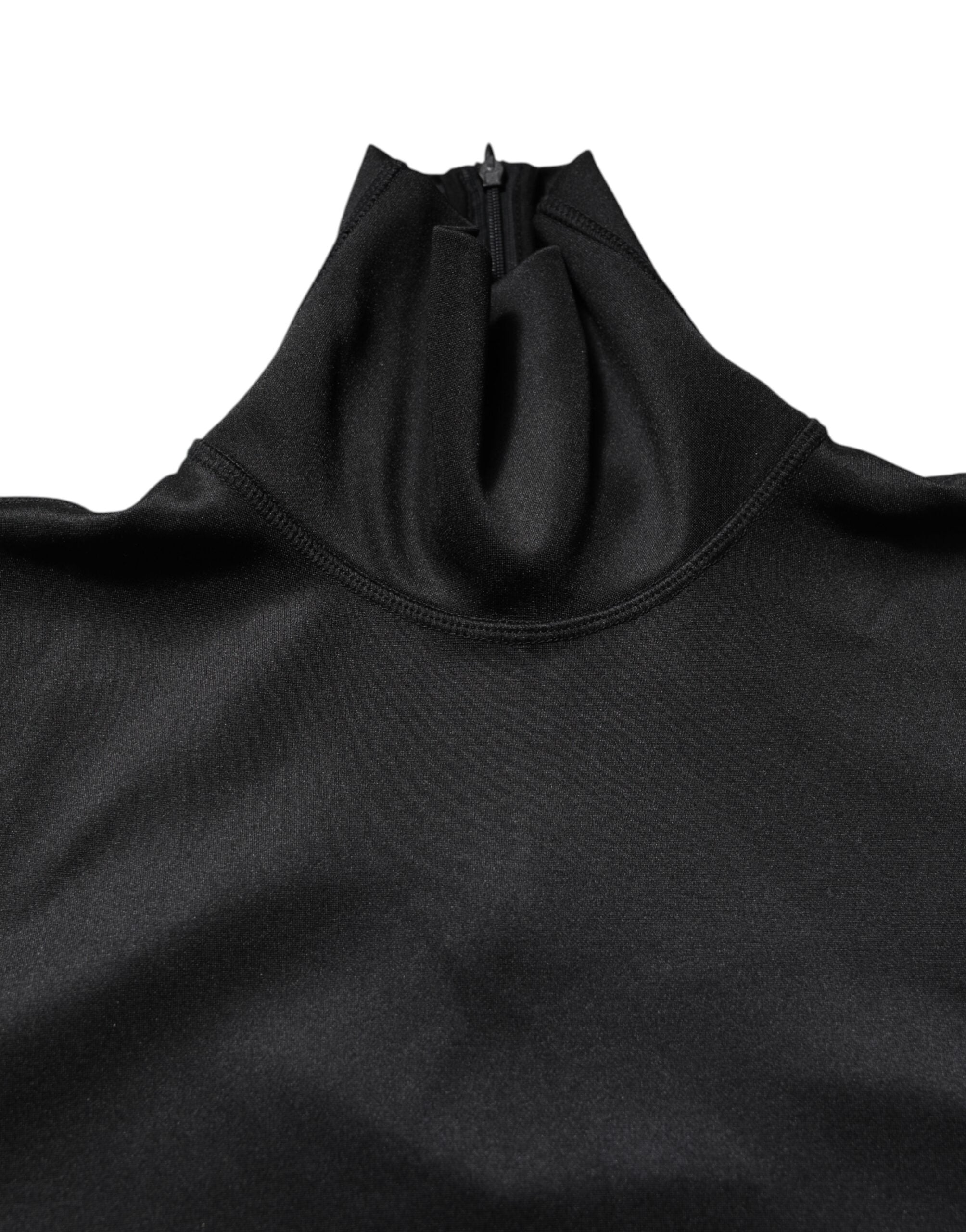 Dolce & Gabbana Black Polyester Turtleneck Pullover Sweater Dolce & Gabbana