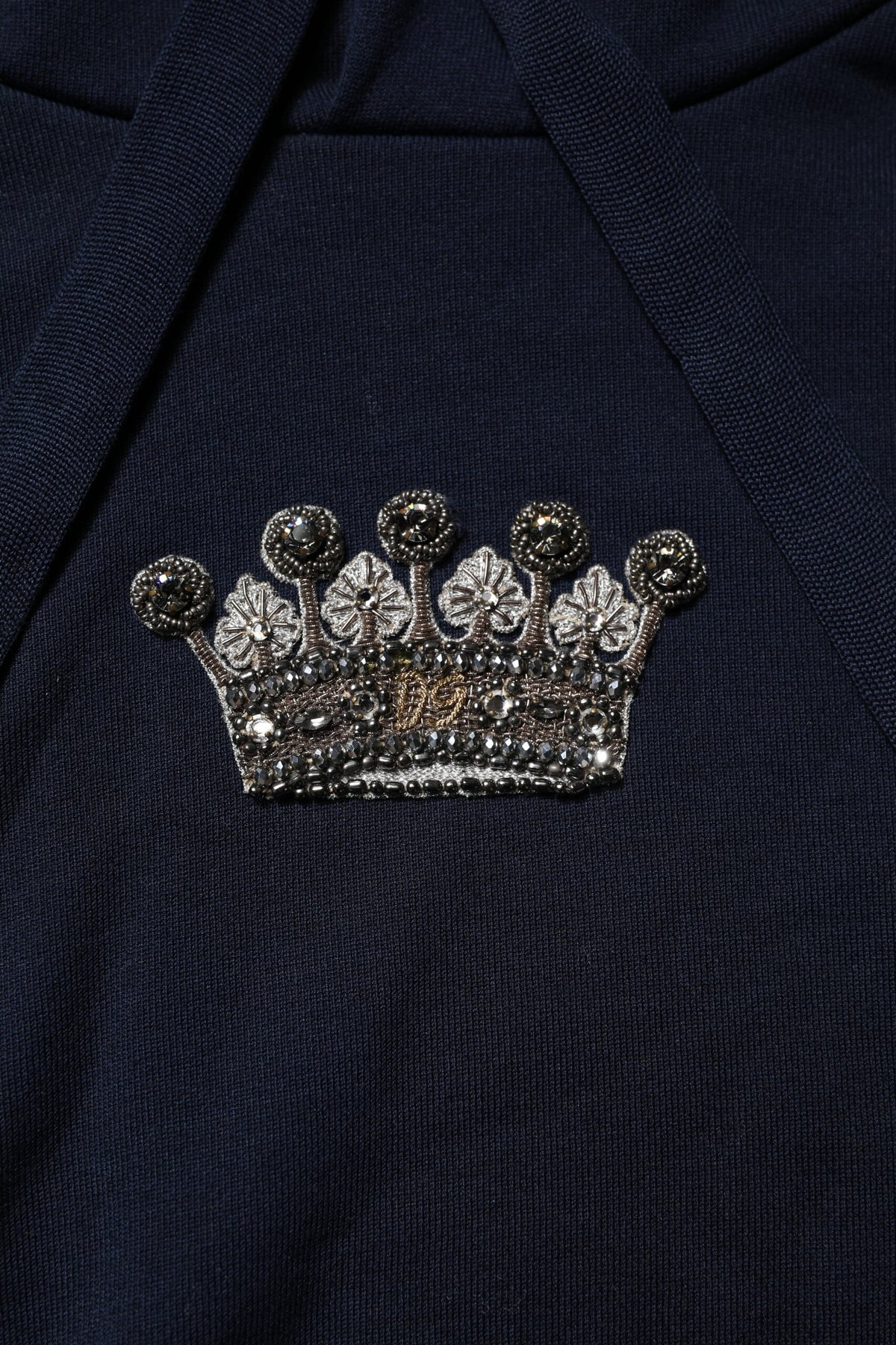 Dolce & Gabbana Black Crown Cotton Hooded Sweatshirt Sweater