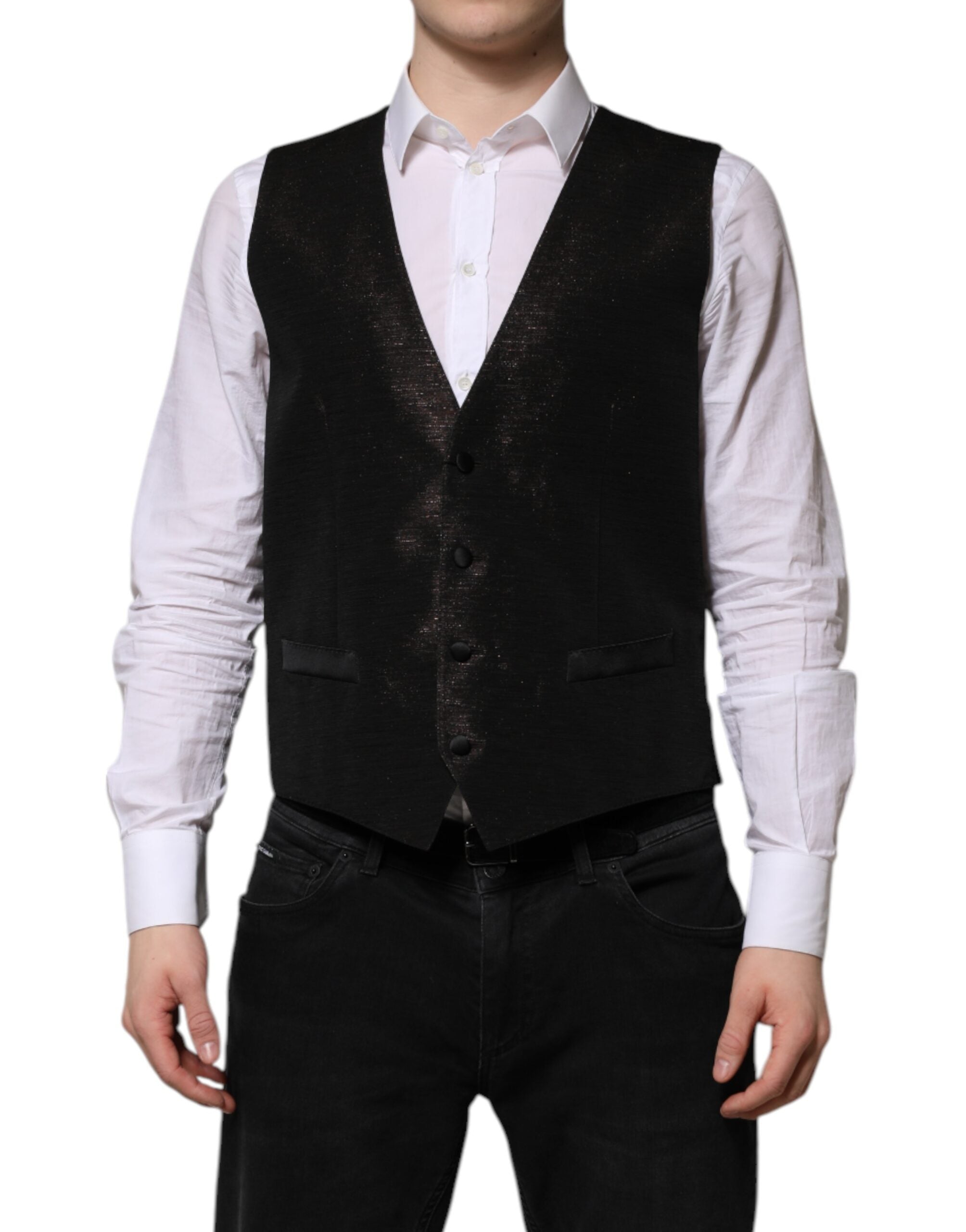 Dolce & Gabbana Dark Brown Dress Formal Men Waistcoat Vest Dolce & Gabbana